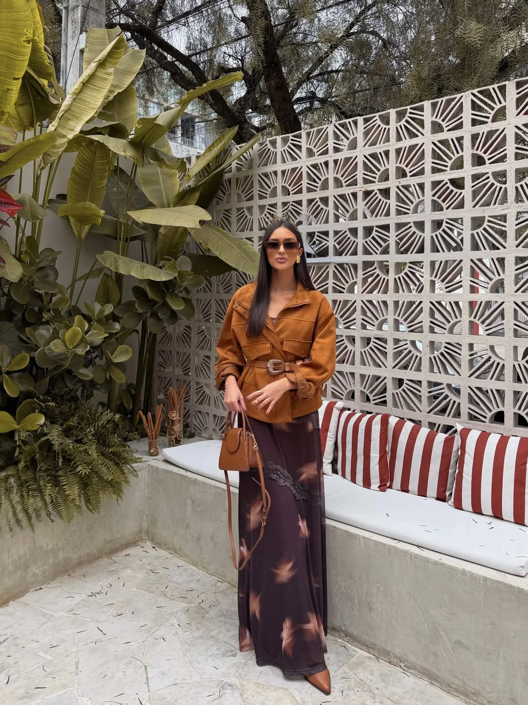 fall going out outfits 2026 Autumn Chocolate Layers With A Flowing Maxi Dress