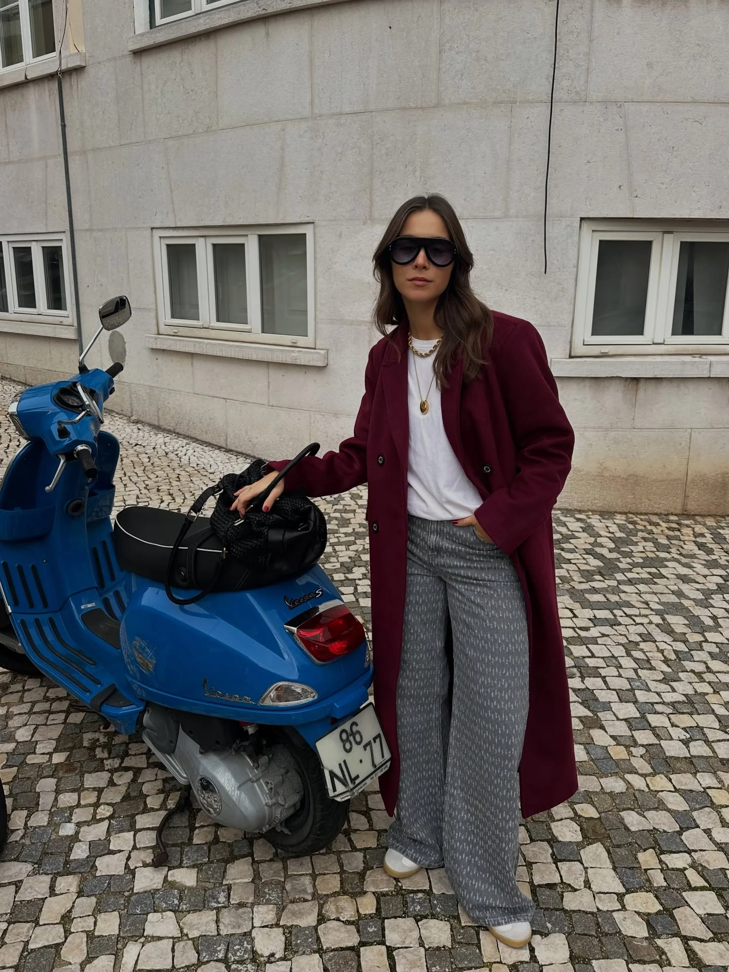 fall outfits with coat 2026 Burgundy Statement Coat With Relaxed Tailored Separates