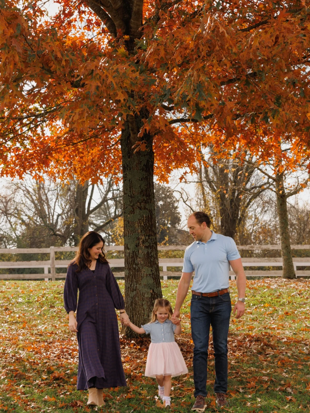 fall family picture outfits 2026 Elegant Navy And Soft Blue Family Coordination