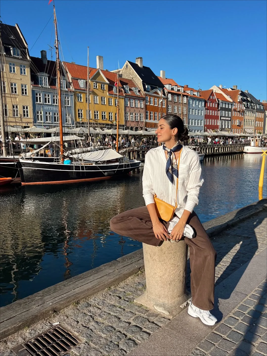 fall travel outfits 2026 Classic Harbor Neutrals With A Silk Scarf Accent