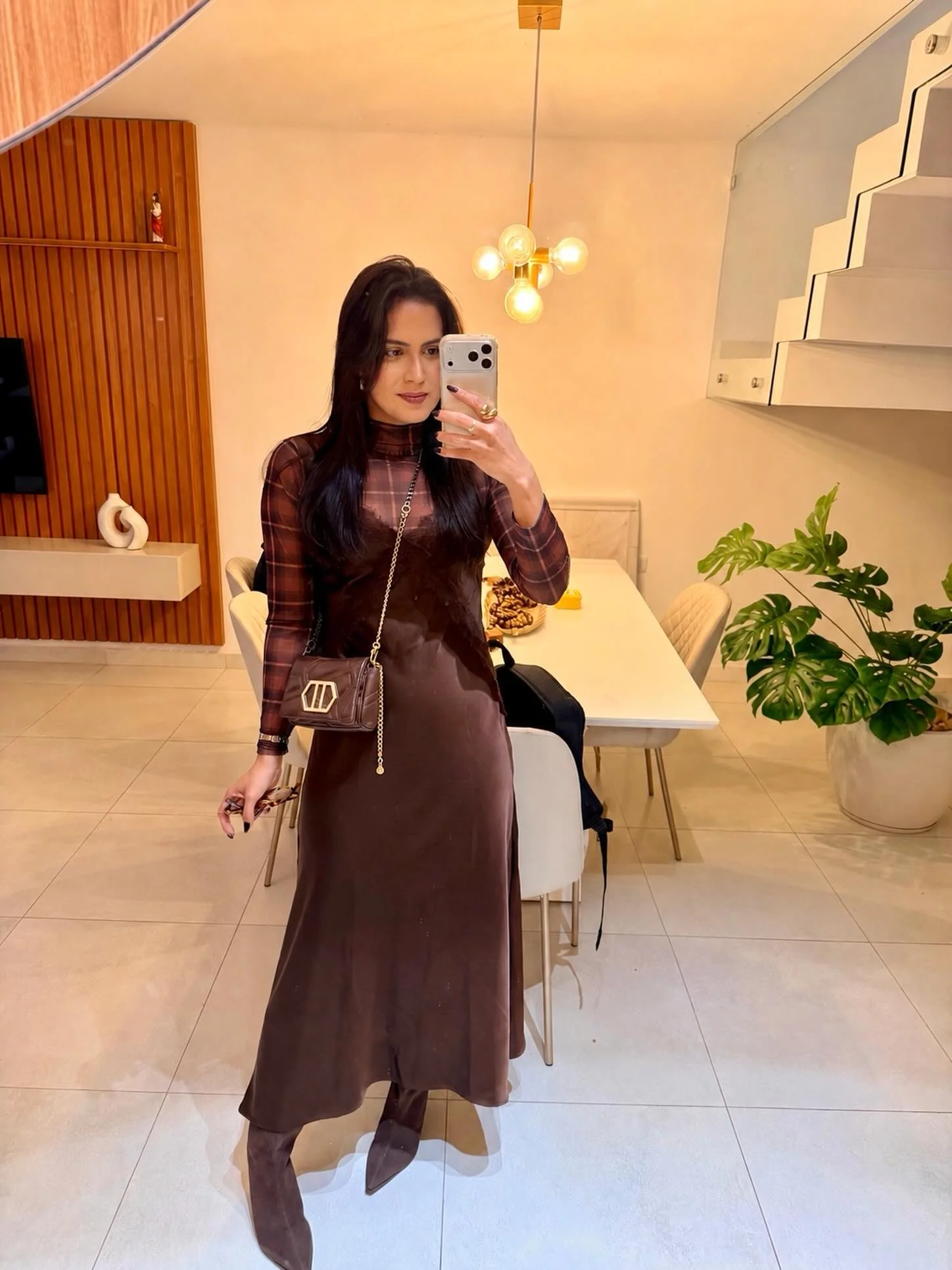 fall date night outfits 2026 Chocolate Slip Dress Layered Over A Sheer Top For Elegant Autumn Romance
