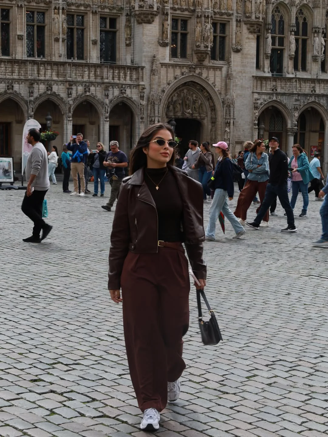 fall travel outfits 2026 Chocolate Monochrome For Elegant European City Walks