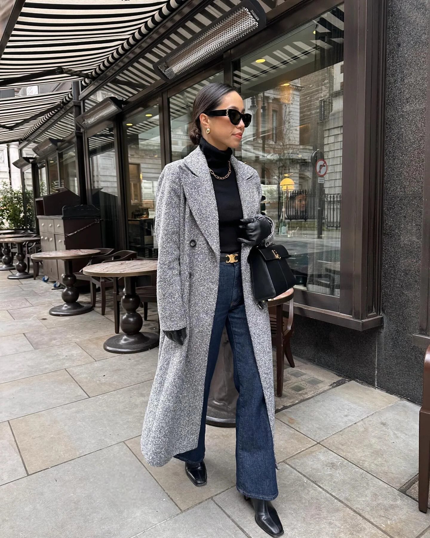 fall outfits with coat 2026 Refined City Layers With Grey Tailoring And Dark Denim