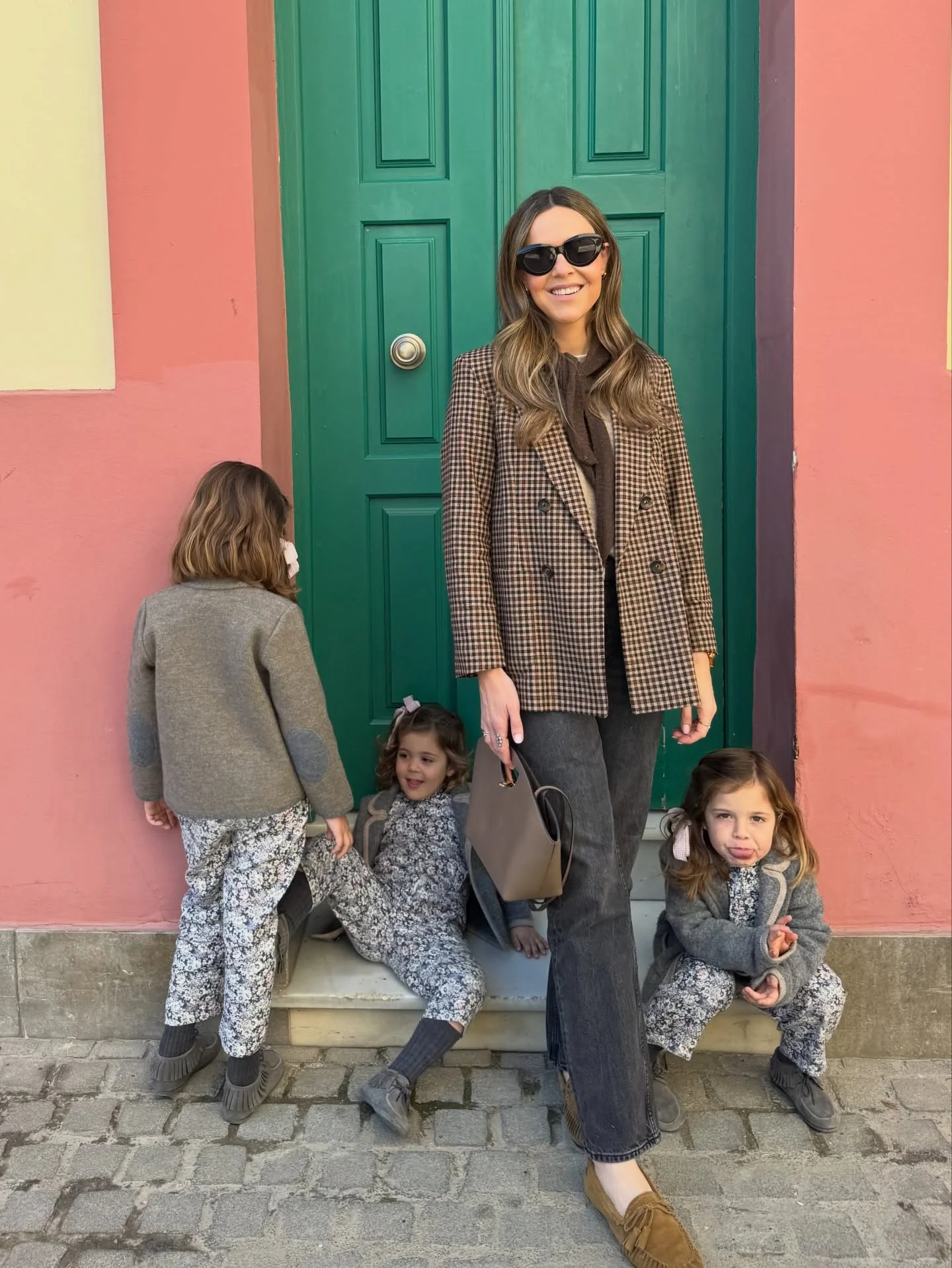 fall mom outfits 2026 Classic Check Blazer With Everyday Sophistication