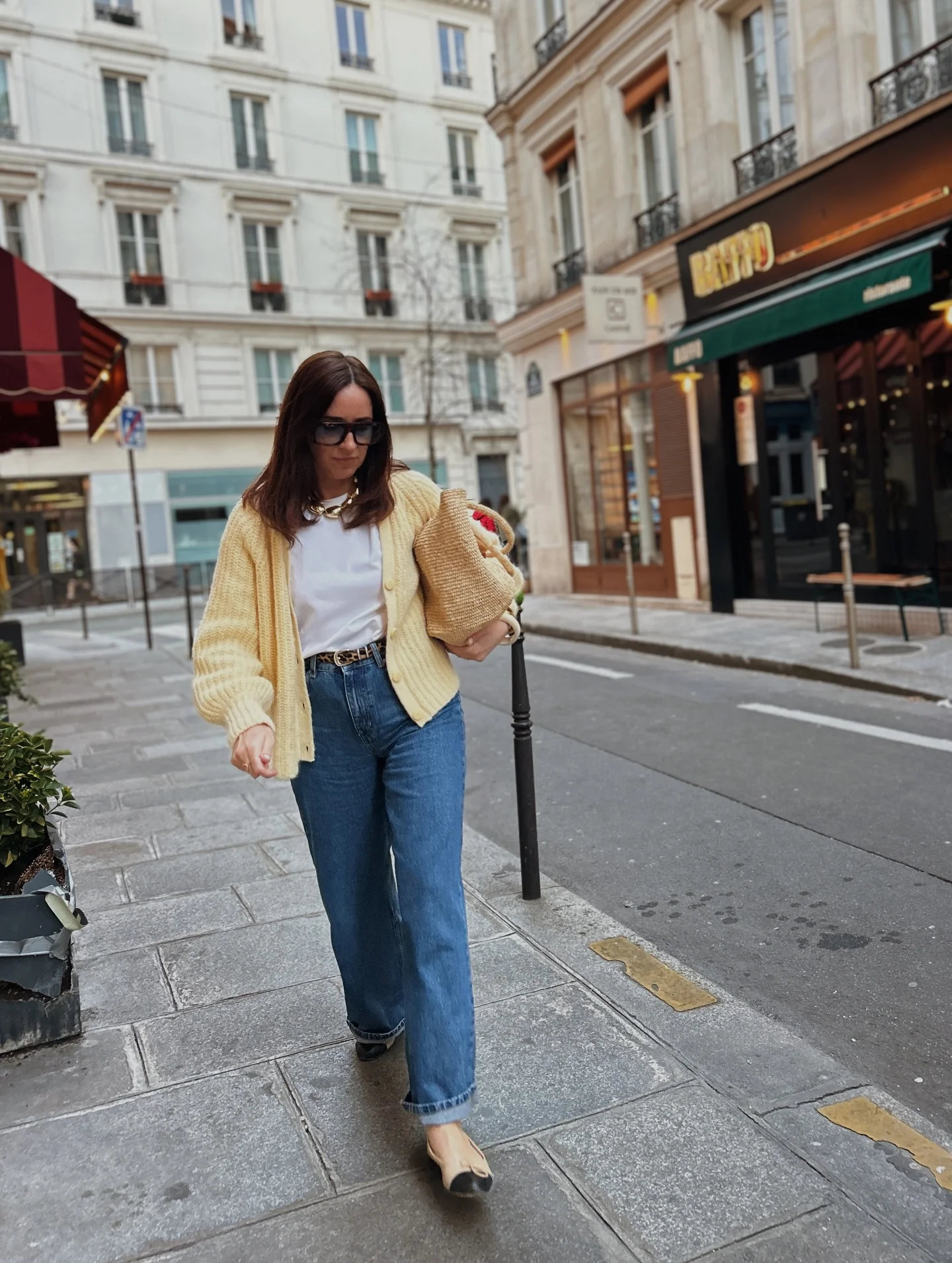 nice fall outfits 2026 Soft Yellow Cardigan With Classic Blue Denim