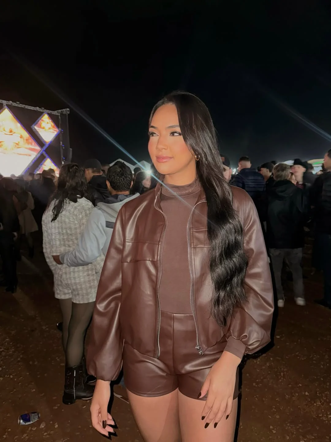 fall festival outfits 2026 Chocolate Leather Set That Turns Heads After Sunset