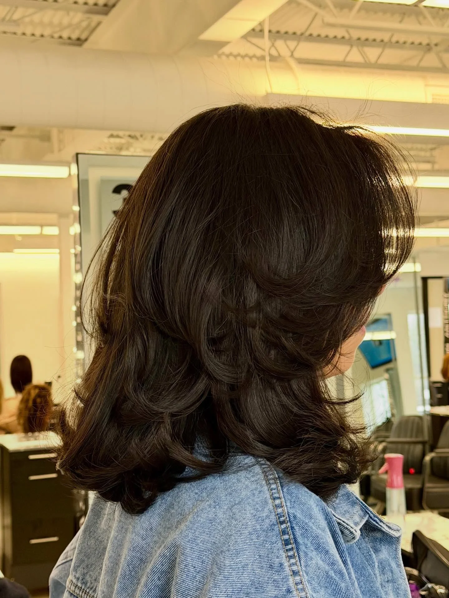 choppy medium layered hair Textured Espresso Layers With Dramatic Feathered Ends