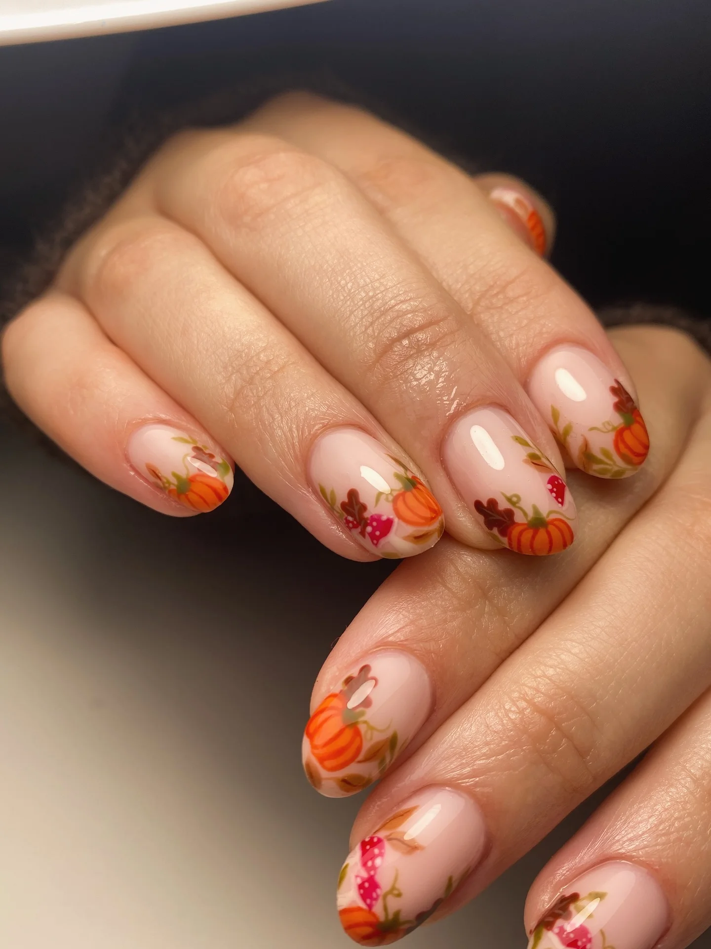 fall nail for all plates skin 2026 Pumpkin Harvest Micro Art Manicure