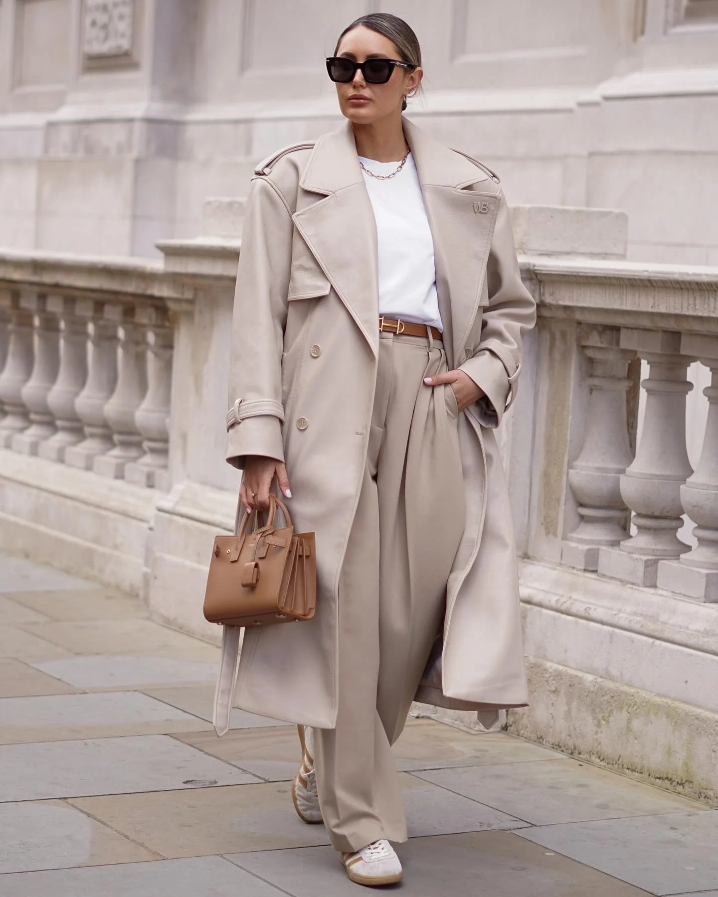 trench coat fall outfits 2026 Monochrome Cream Tailoring With Modern Minimalism
