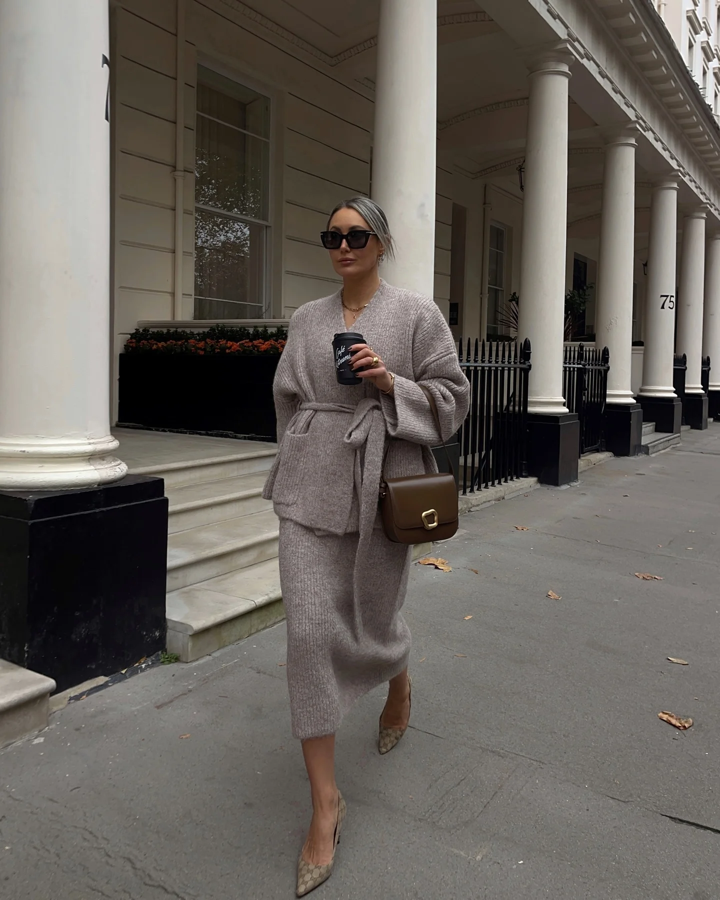 classic fall outfits 2026 Elegant Taupe Knit Set For Effortless Fall Sophistication