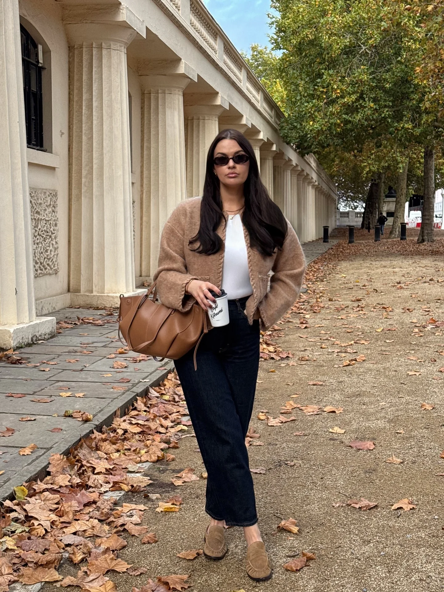 september outfits ideas 2026 Soft Neutral Layers With Dark Denim Elegance