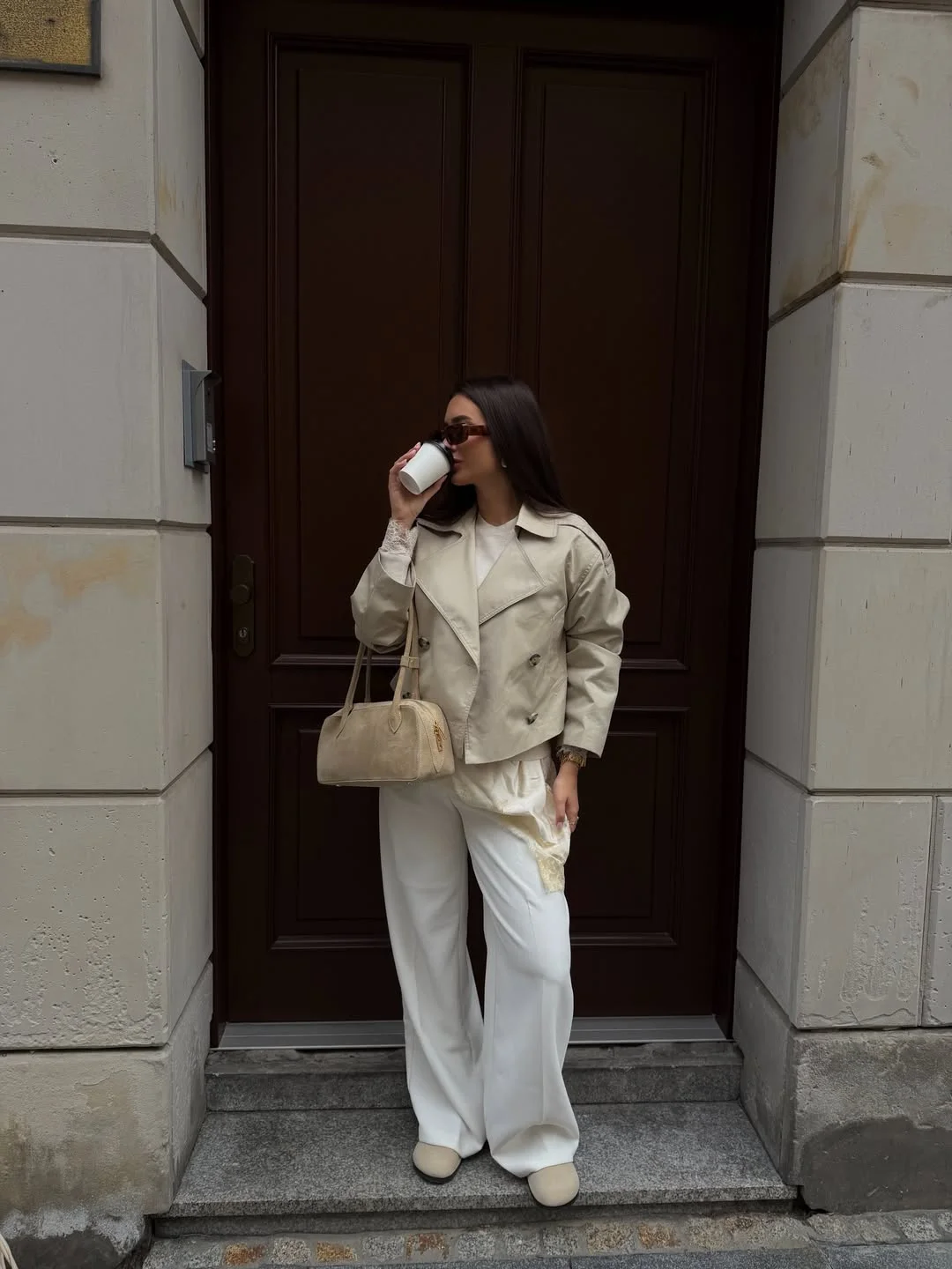 early fall outfits 2026 Soft Cream Layers For Elegant Transitional Weather