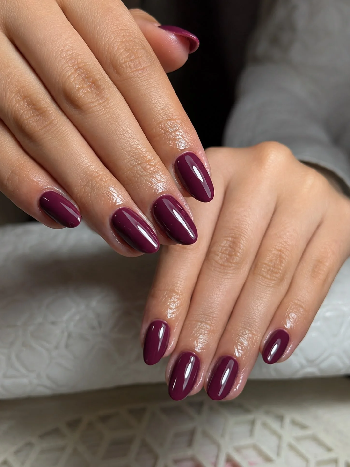 september nails color 2026 Plum Berry Almond Nails With Elegant Autumn Depth