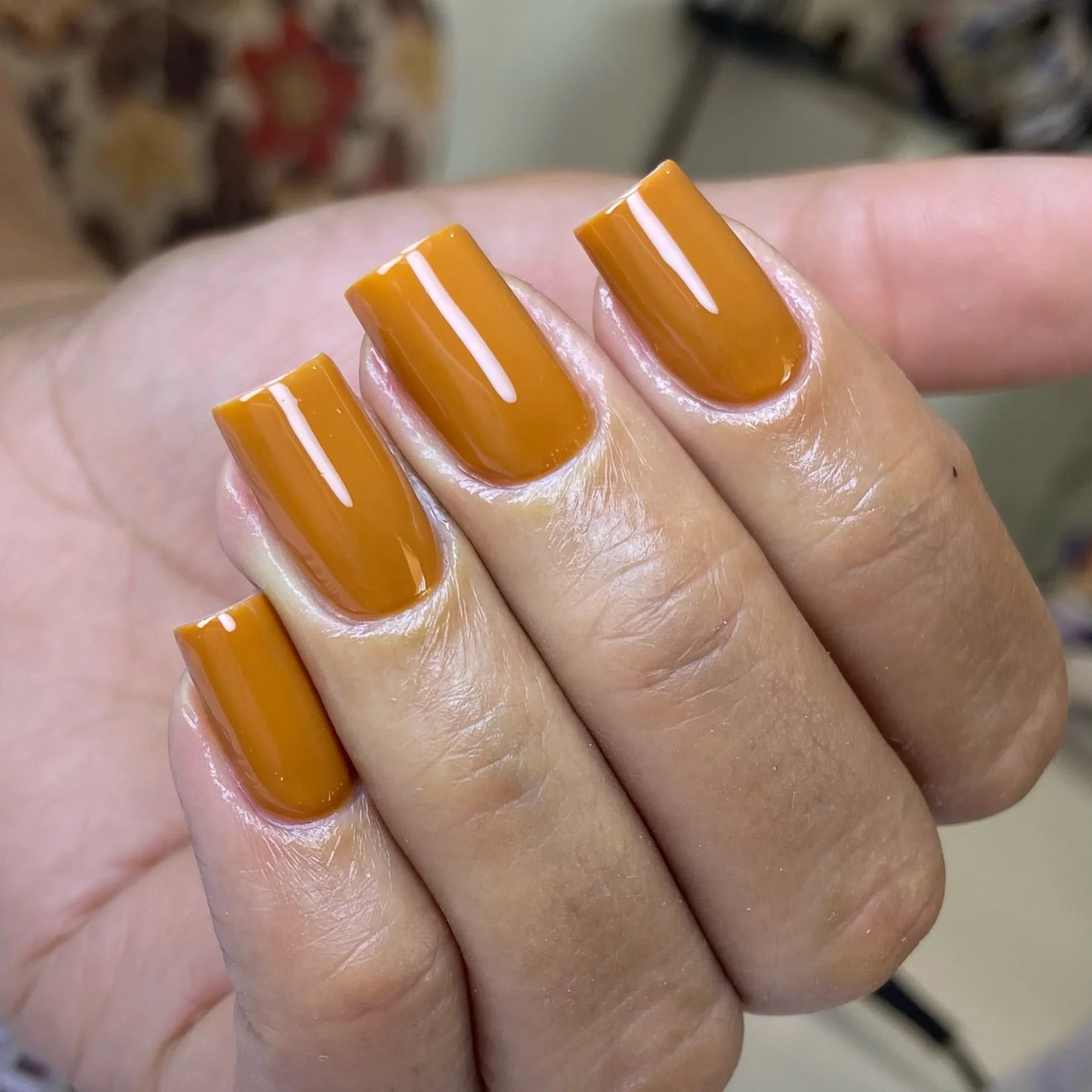 september nails color 2026 Golden Mustard Square Nails Inspired By Early Autumn