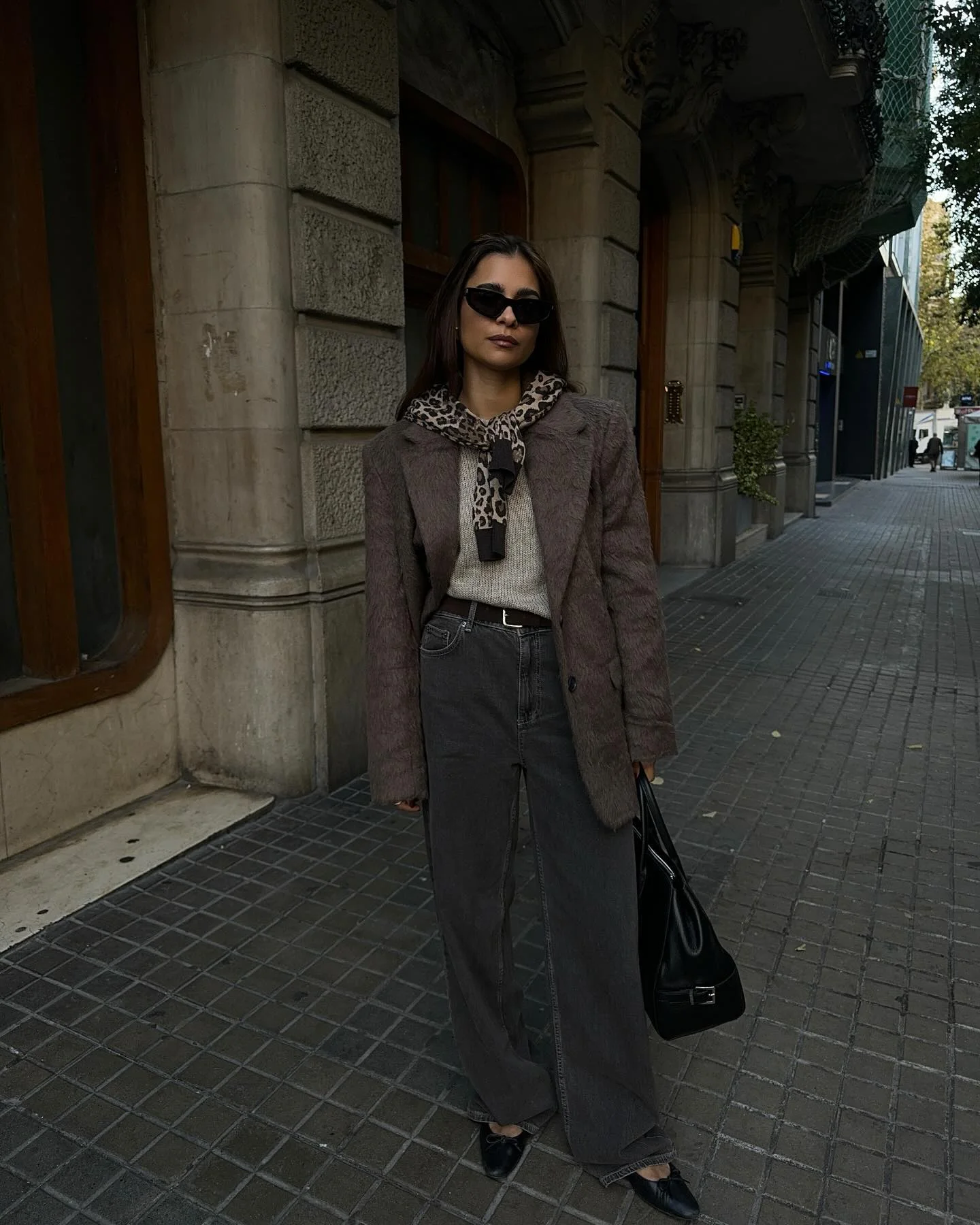 classic fall outfits 2026 Muted Earth Tones With A Chic Animal Print Accent