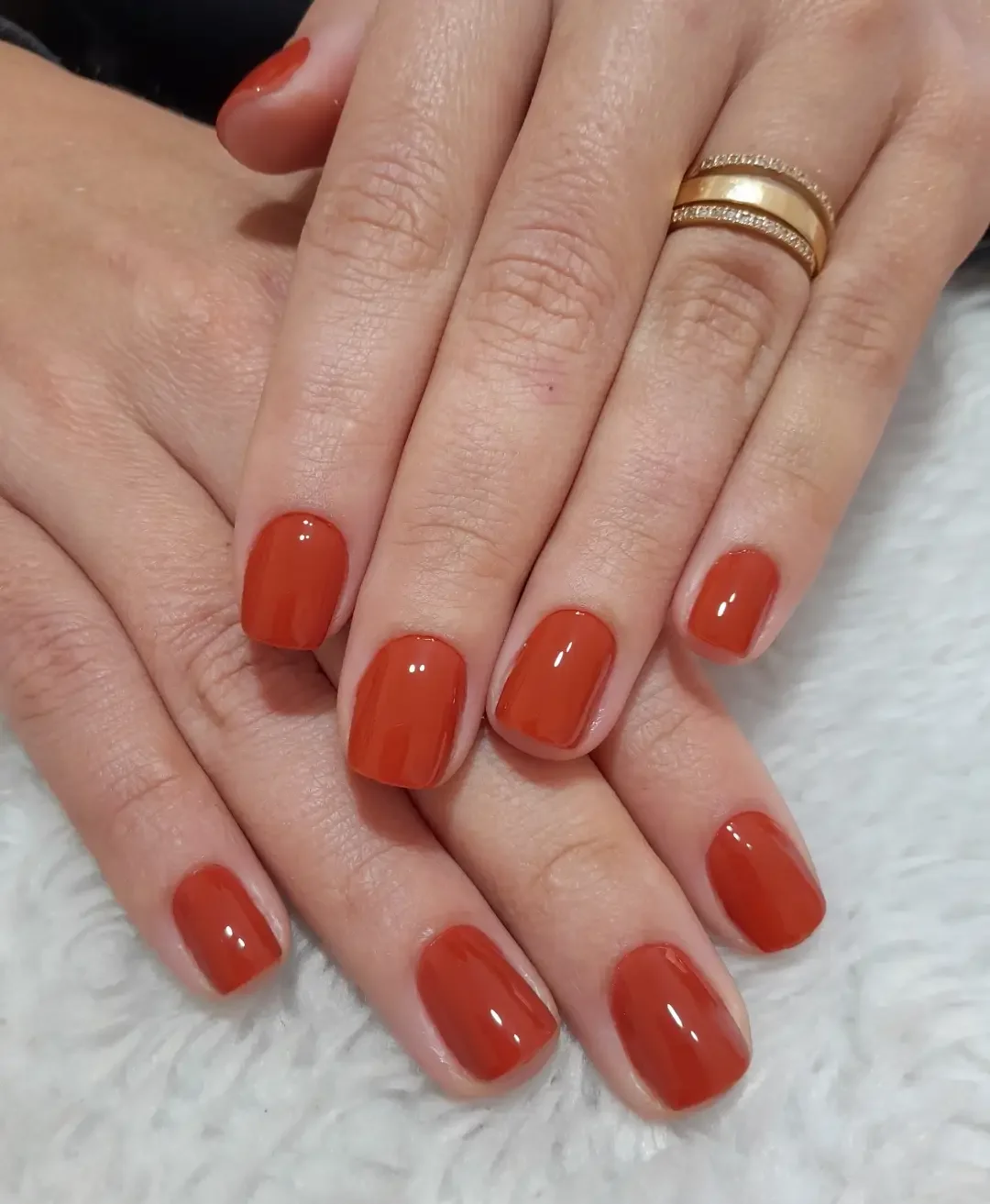 september nails color 2026 Burnt Terracotta Short Nails For The First Cozy Days Of Fall