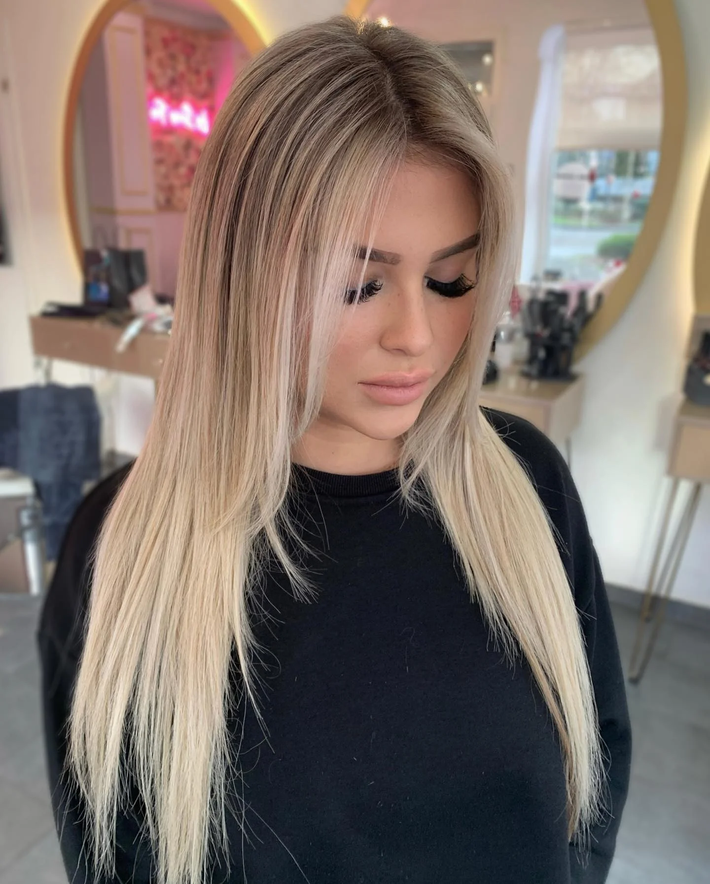 babylights hair ideas Bright Scandinavian Blonde Babylights With Face-Framing Layers