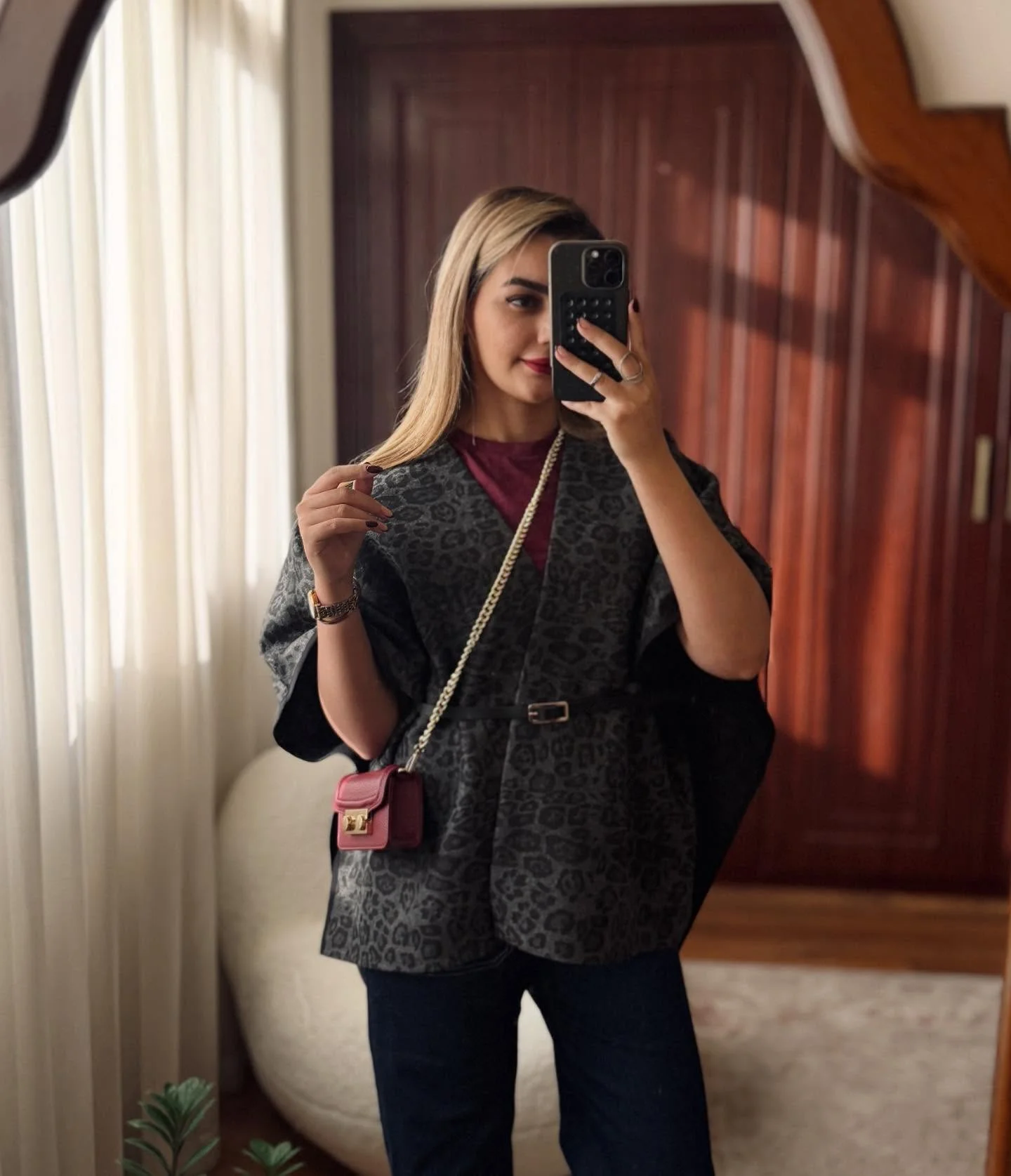 fall poncho outfits 2026 Modern Leopard Poncho With Everyday Denim