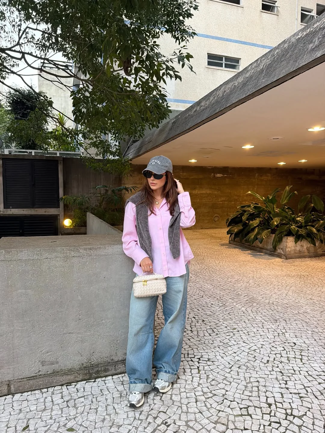 comfy fall outfits 2026 Pastel Shirt And Relaxed Denim For Warm Fall Afternoons