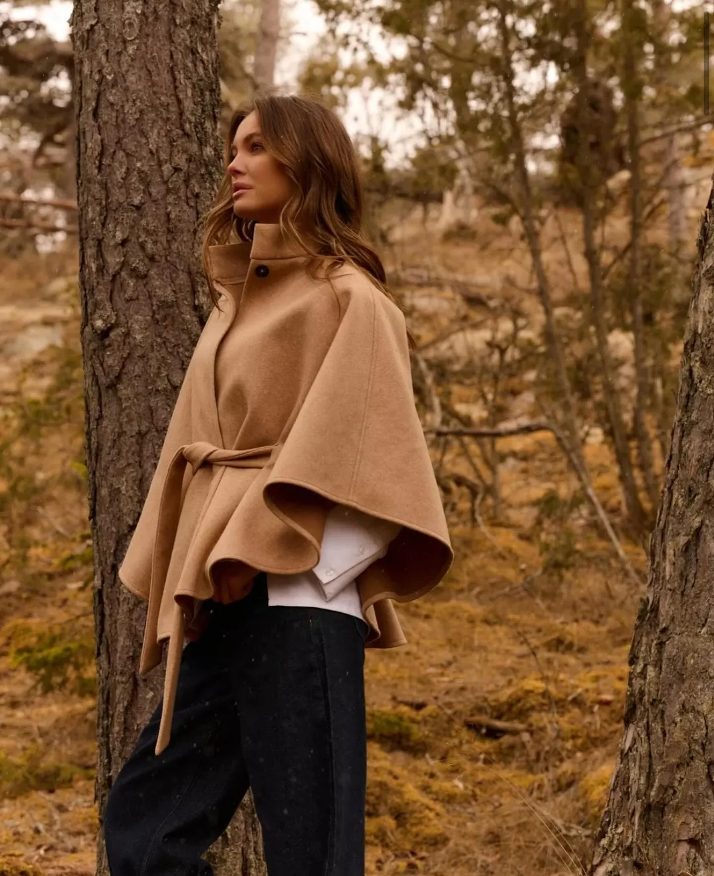 fall poncho outfits 2026 Soft Camel Cape For Refined Autumn Layers