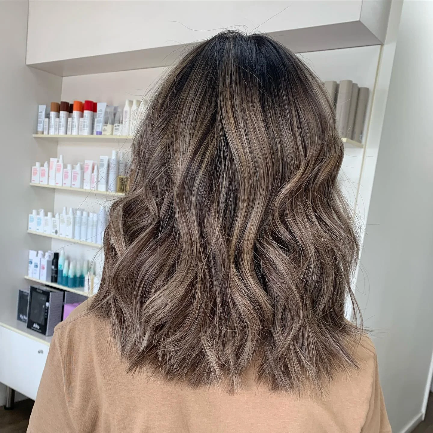 full head babylights blonde on brown hair Soft Ash Babylights On A Textured Midi Cut
