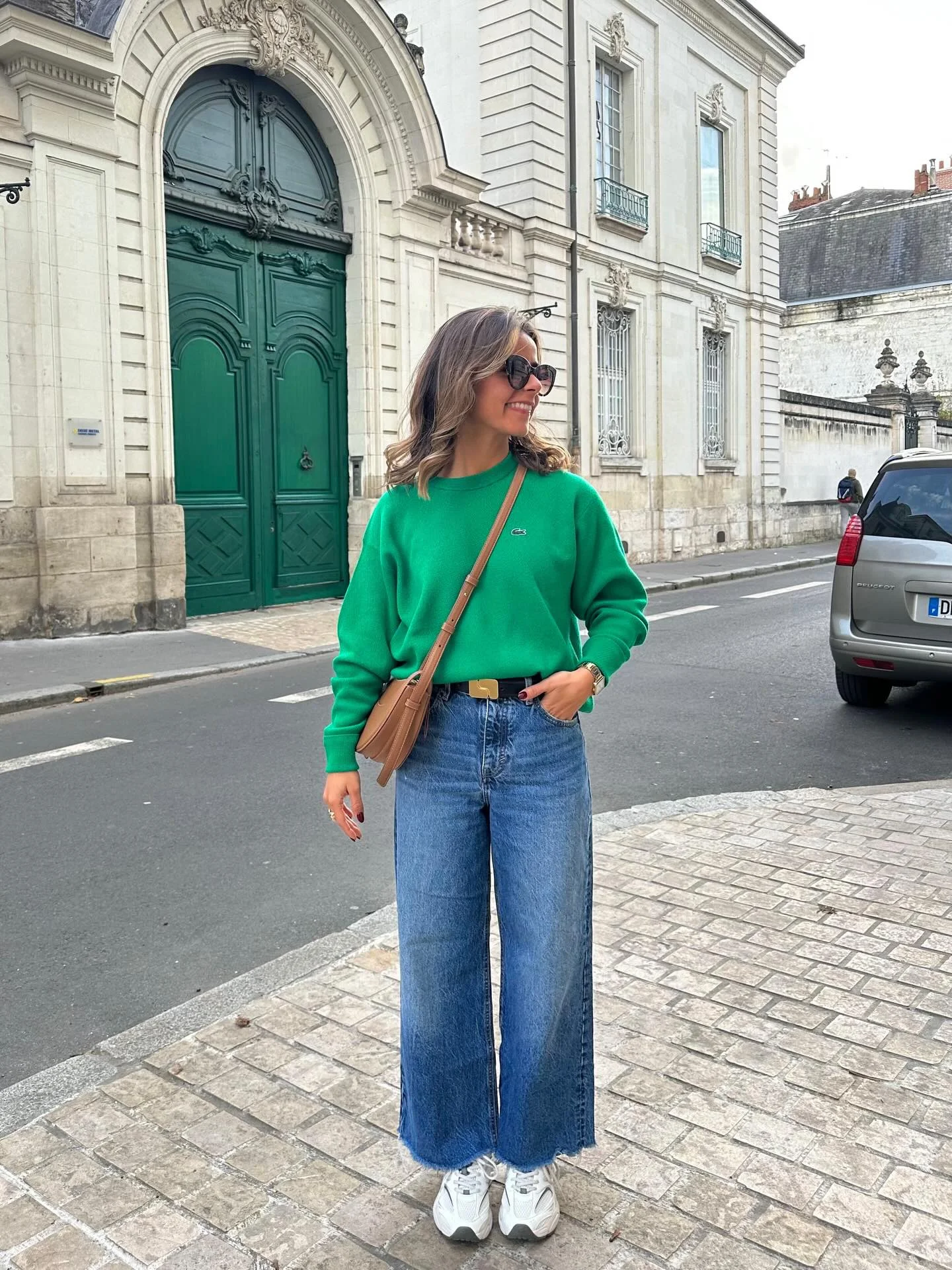 september outfits ideas 2026 Bright Green Knit That Lights Up Early Fall