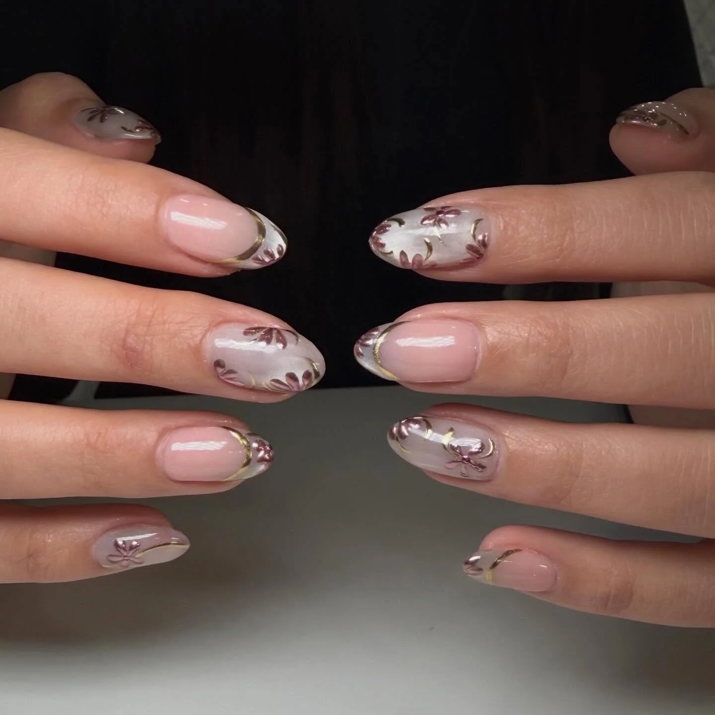 fall almond nails 2026 Soft Botanical French Tips For Romantic Autumn Days