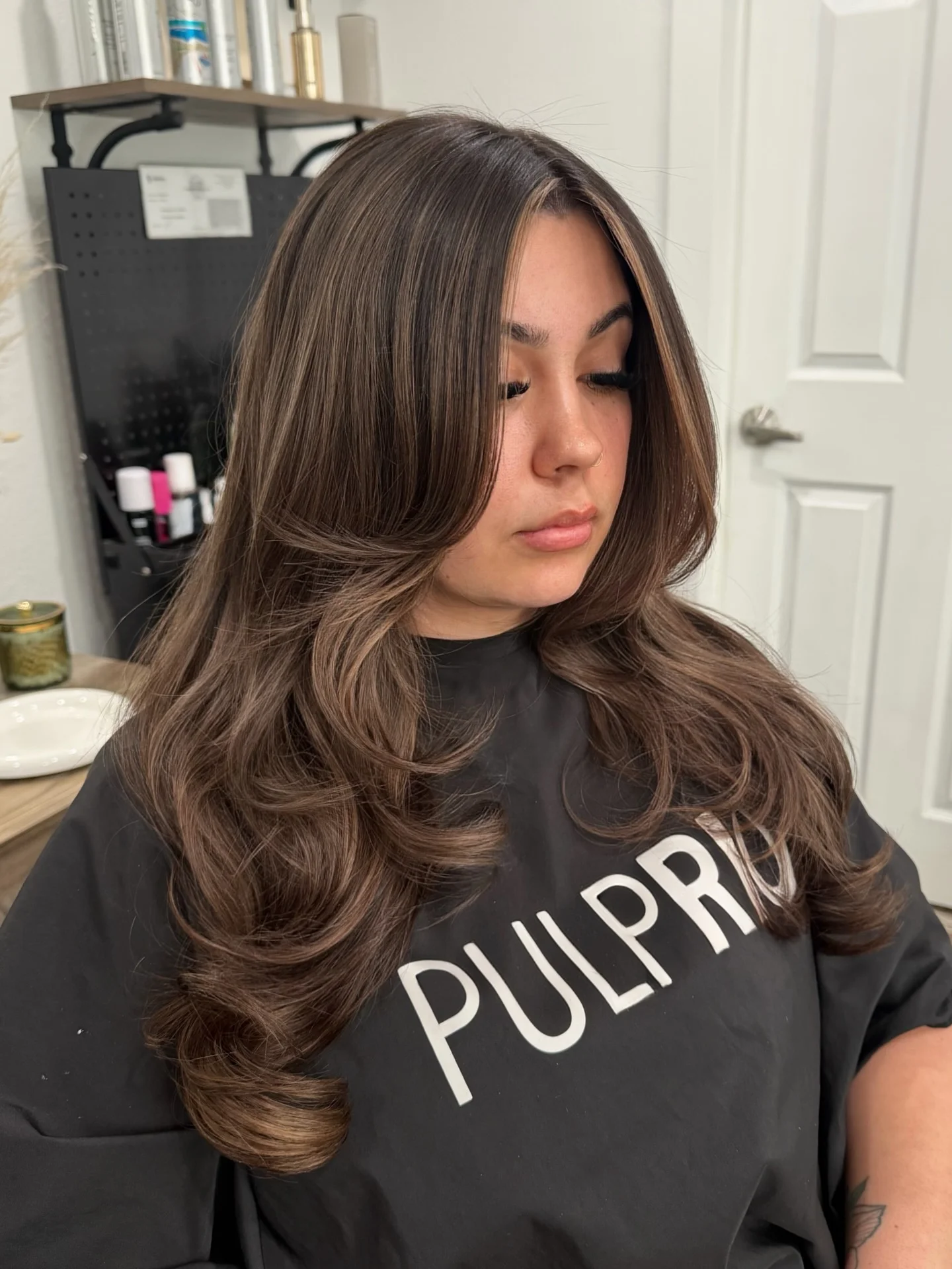 fall hair color ideas 2026 Rich Mocha Layers With Face-Framing Dimension