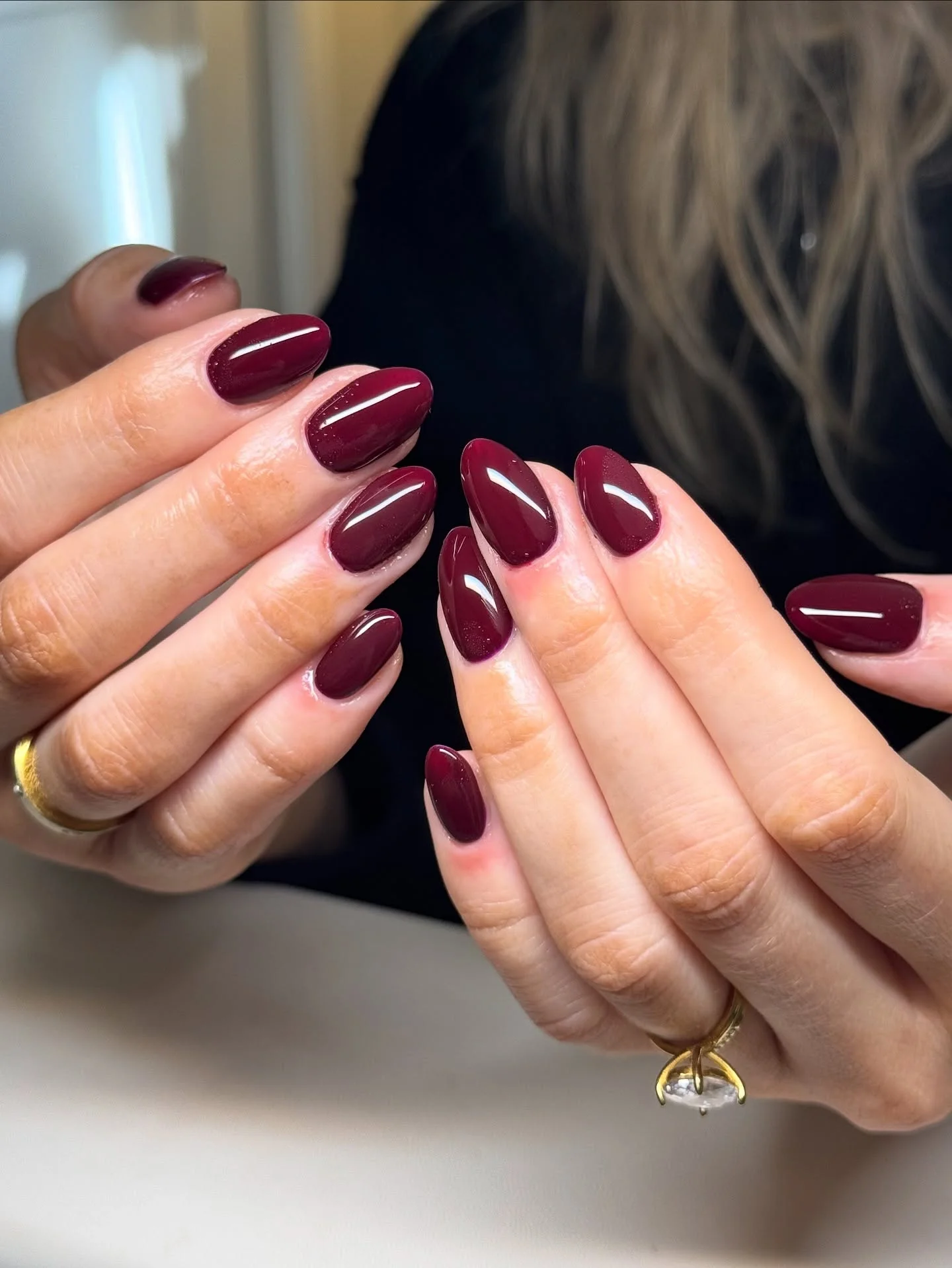 september nails color 2026 Deep Bordeaux Almond Nails That Feel Instantly Elegant