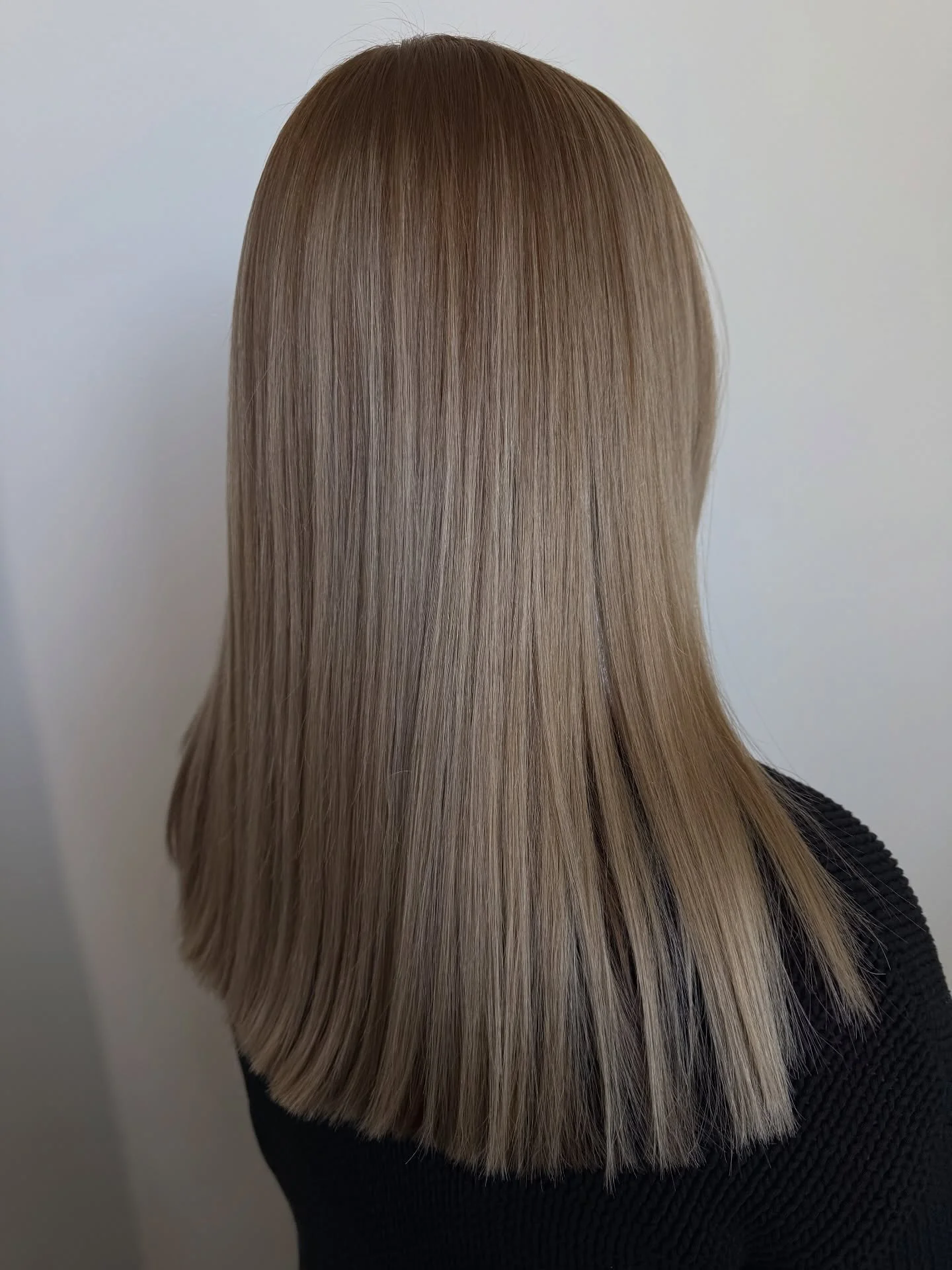 beige blond hair color Classic Sleek Beige Blonde With Glossy Precision