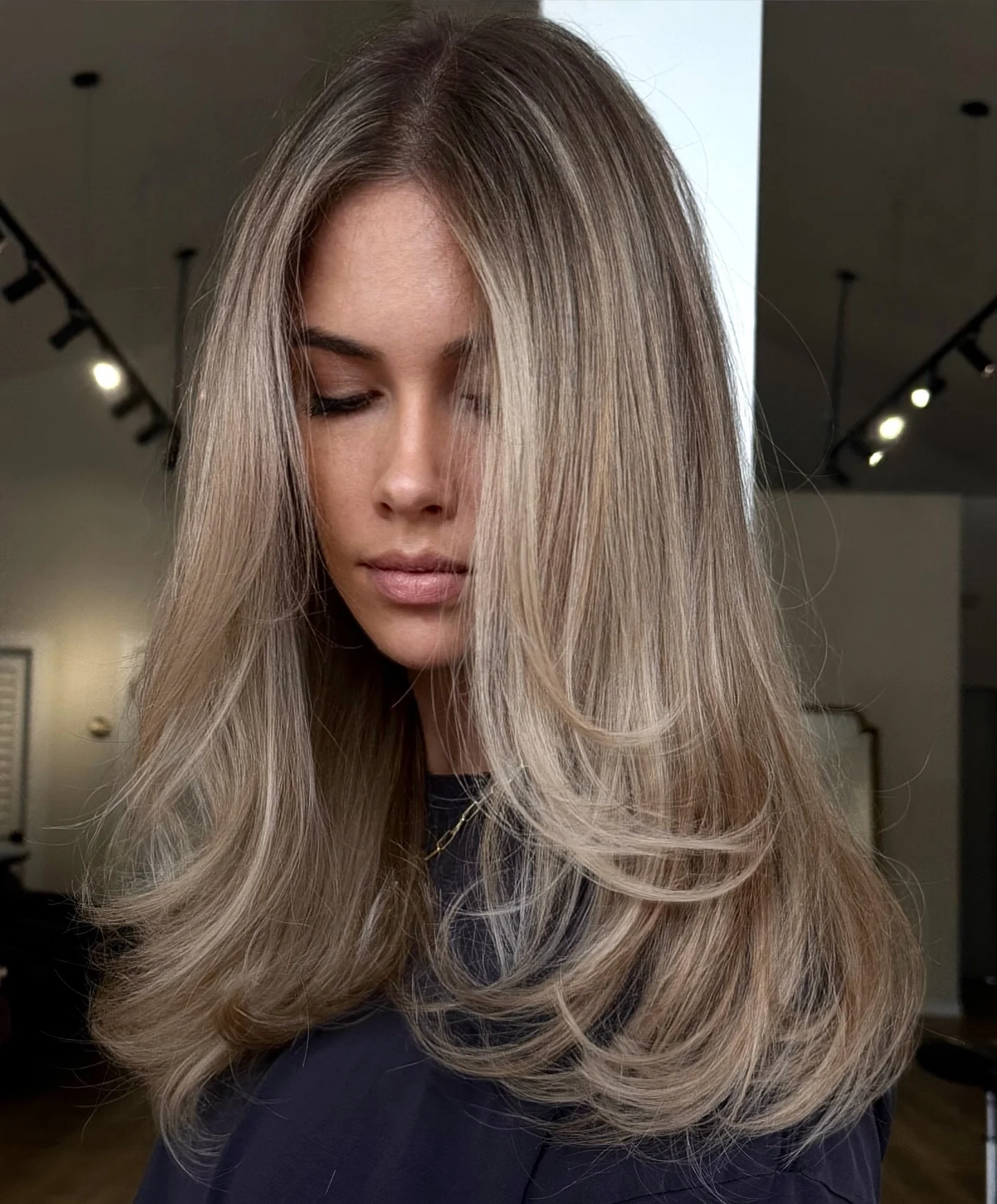 dirty blonde hair color Long Layered Dirty Blonde With Soft Blonde Ribbons