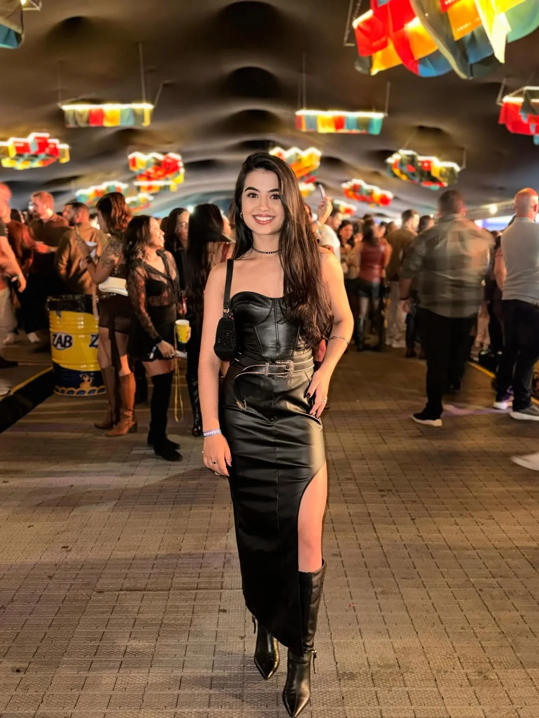 fall festival outfits 2026 Black Faux Leather Dress With Sleek Evening Appeal