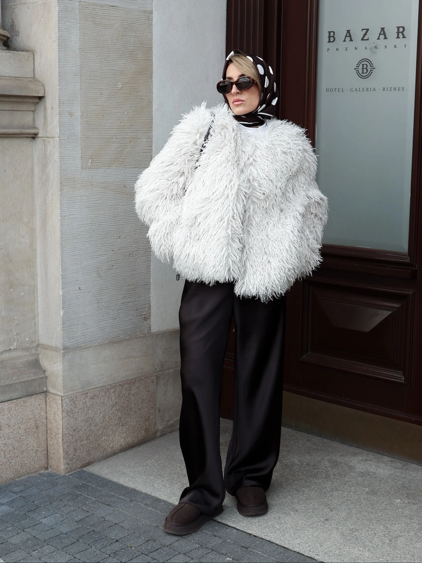 shaggy jacket Vintage Glamour With A White Shaggy Statement Jacket