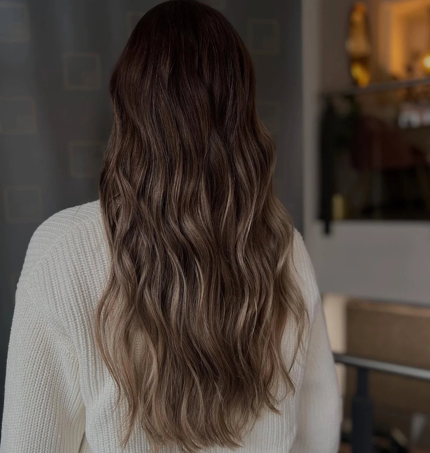 full head babylights blonde on brown hair Cool Beige Babylights With Luxurious Shine