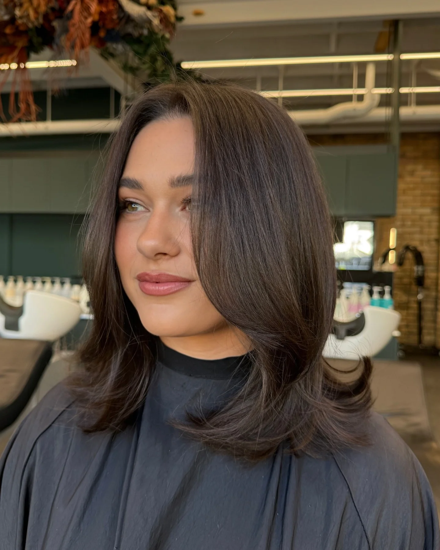 choppy medium layered hair Elegant Center Part Layers With Soft Curved Ends