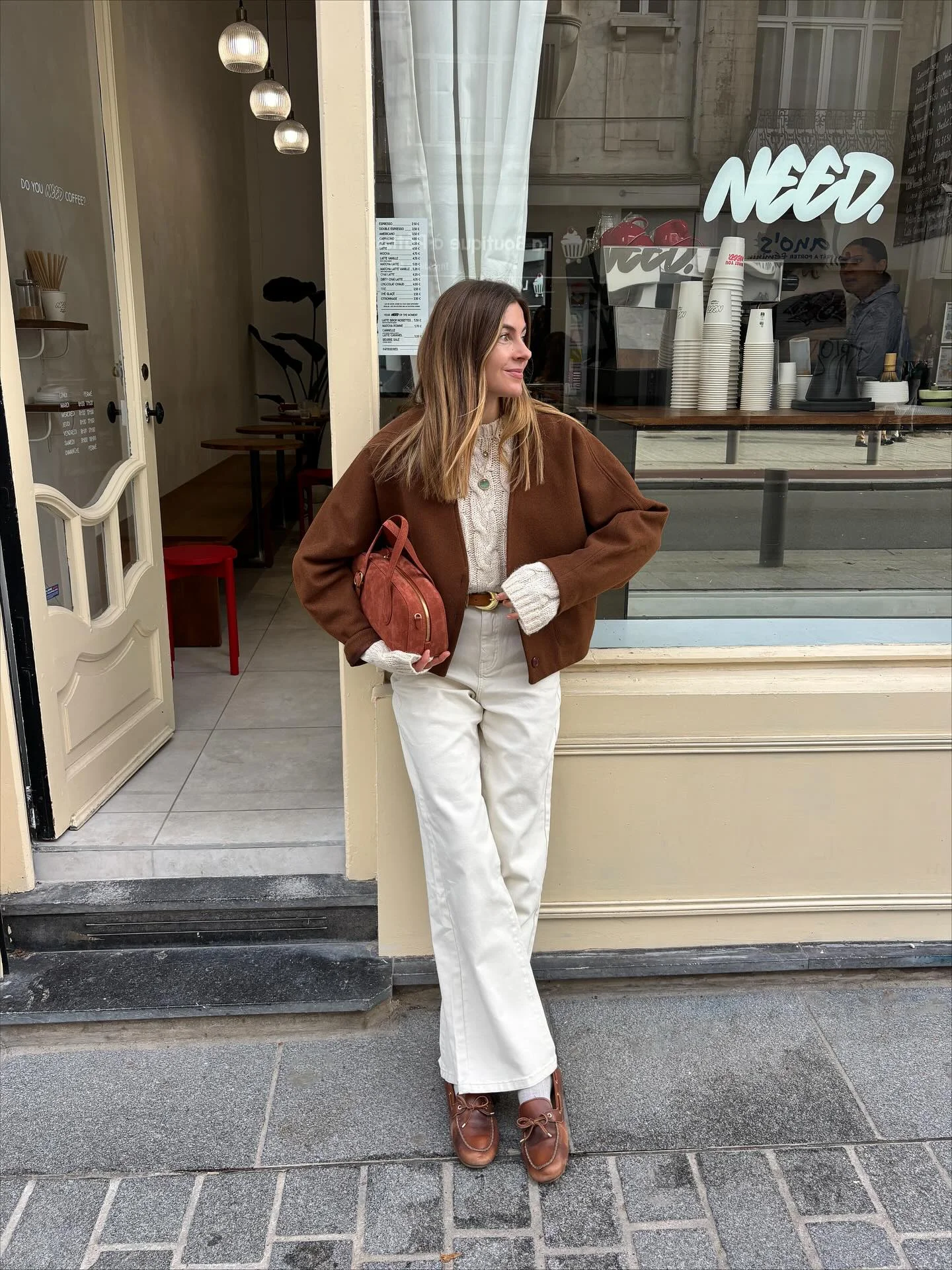 comfy fall outfits 2026 Soft Cream And Cinnamon Tones That Feel Effortlessly Cozy