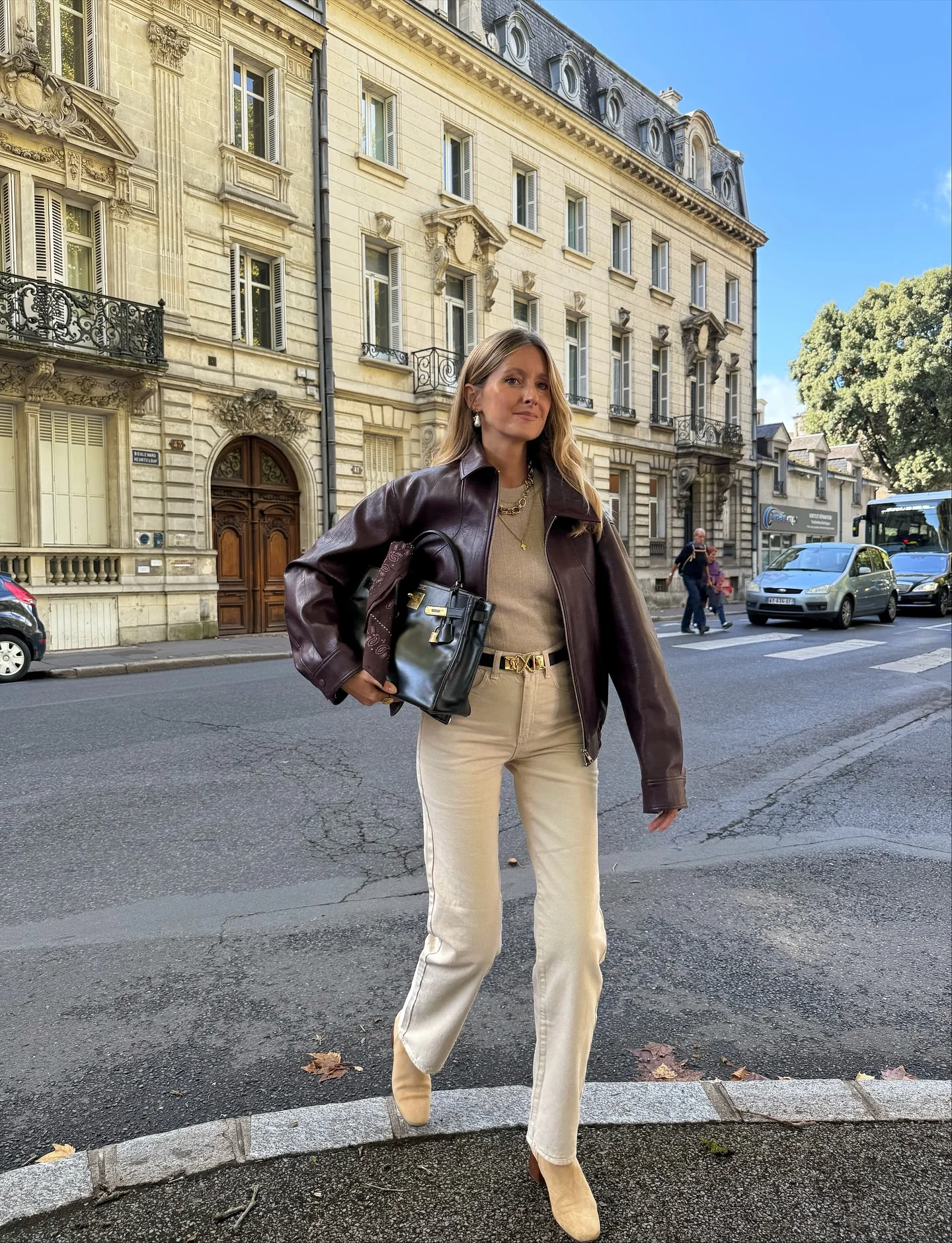 fall fashion outfits 2026 Cream Denim And Chocolate Leather For Timeless Elegance