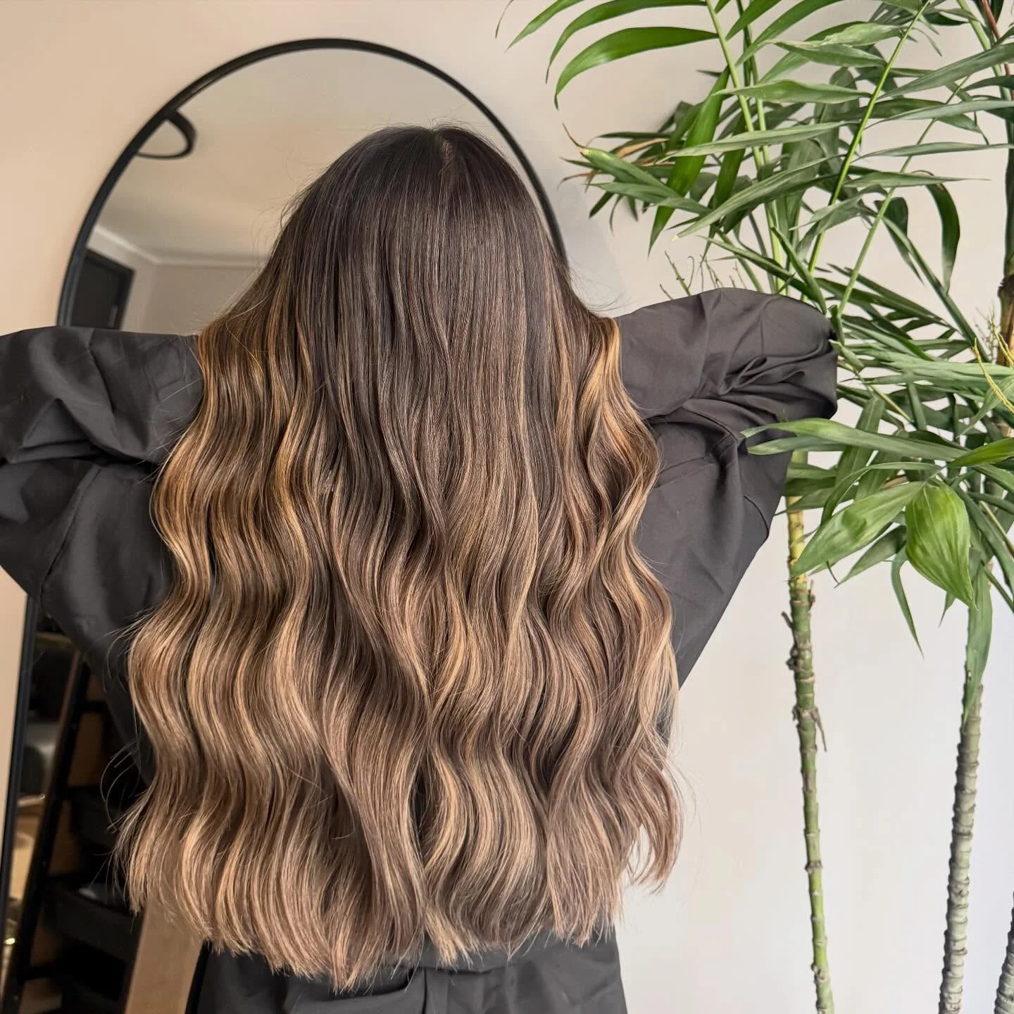 full head babylights blonde on brown hair Long Flowing Caramel Babylights With Luxury Shine