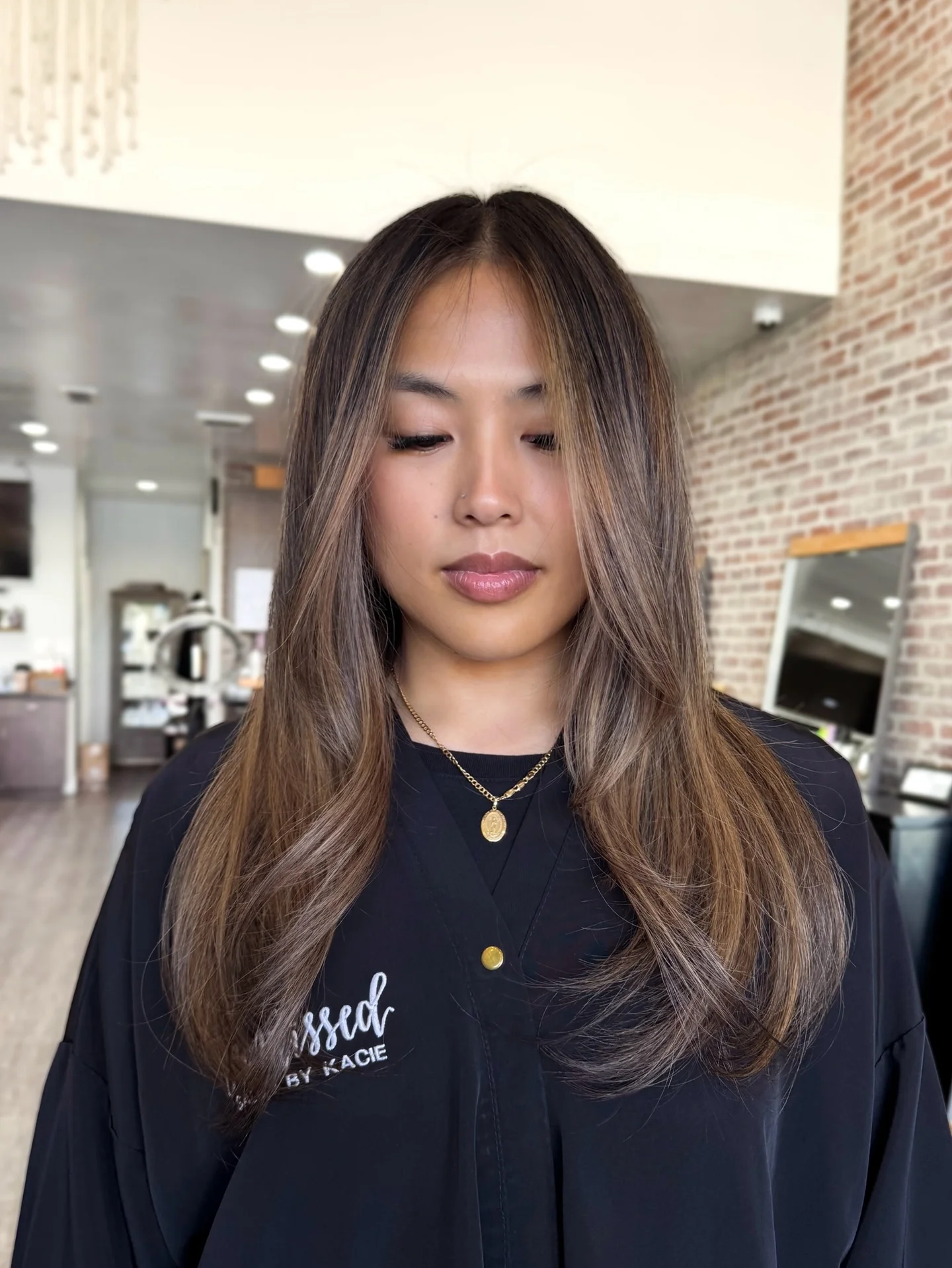 hair lowlights: color ideas and inspiration Smoky Espresso Layers With Cool Ash Dimension