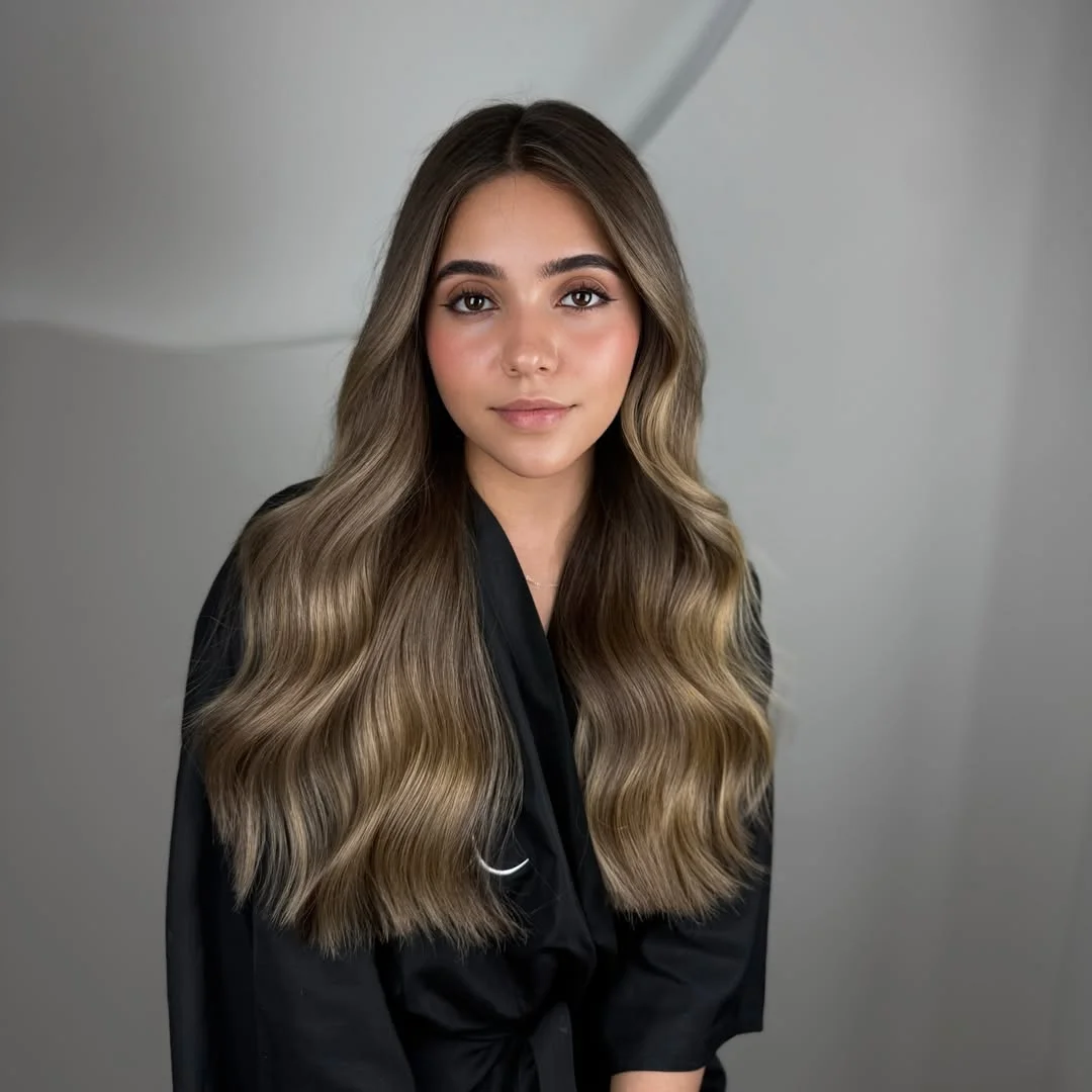 babylights hair ideas Soft Mushroom Brunette Babylights With Seamless Dimension