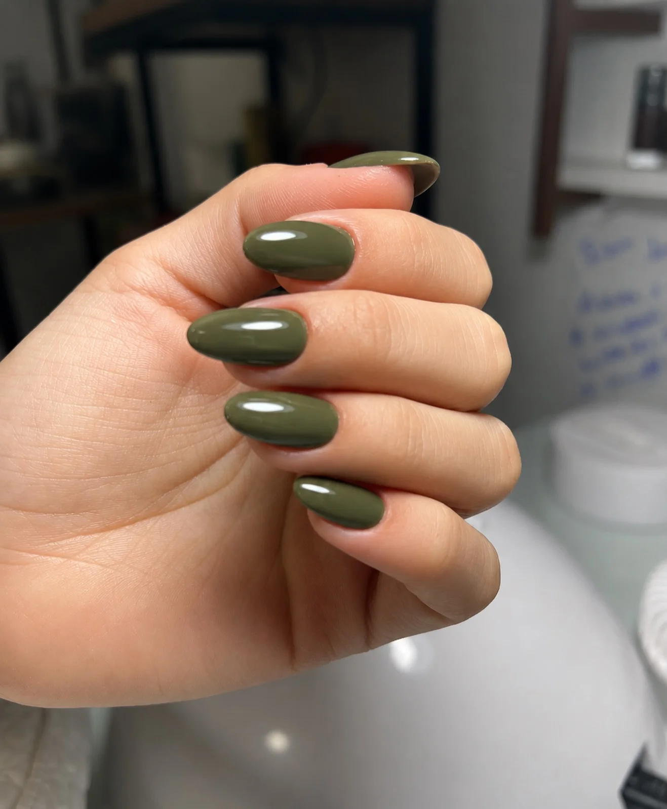 september nails color 2026 Deep Olive Green For Effortless Early Fall Style