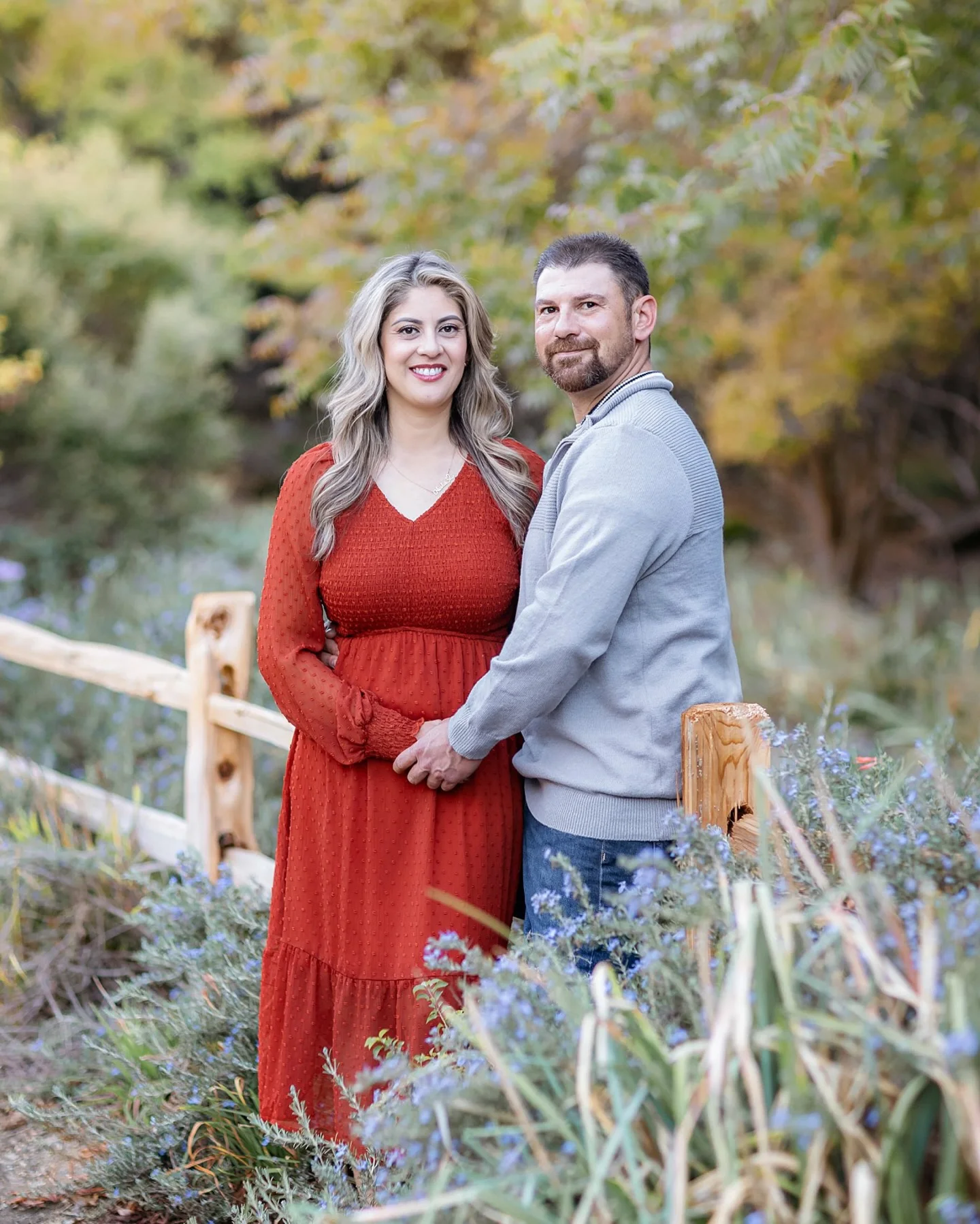fall photoshoot outfits 2026 Warm Terracotta Dresses For Coordinated Couple Portraits