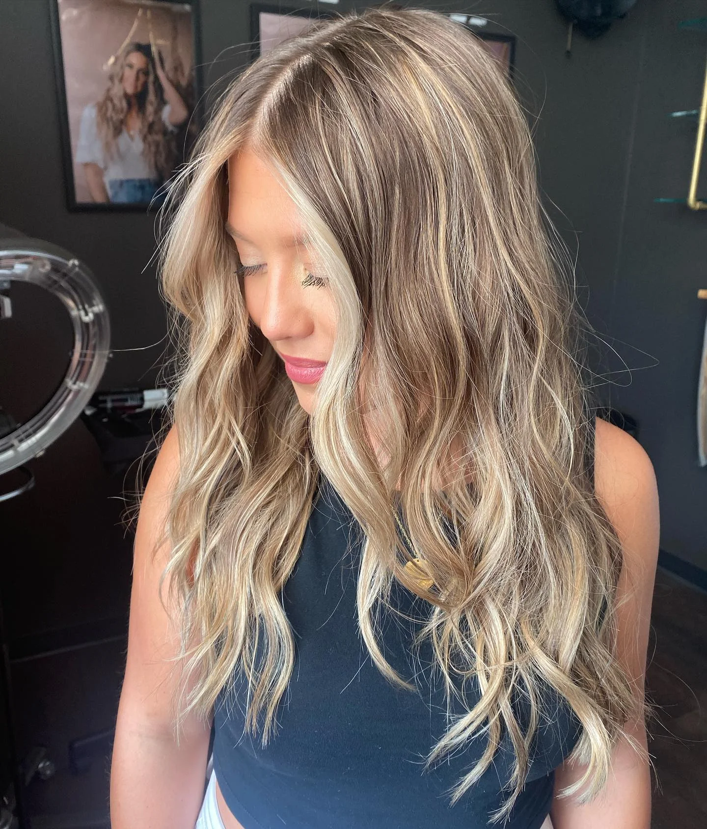 hair lowlights: color ideas and inspiration Soft Beige Blonde With Lived-In Lowlights