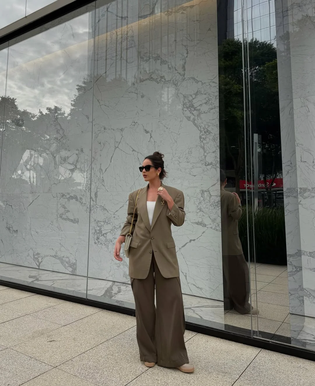 fall outfits wide leg trousers 2026 Monochrome Taupe Tailoring With Contemporary Ease