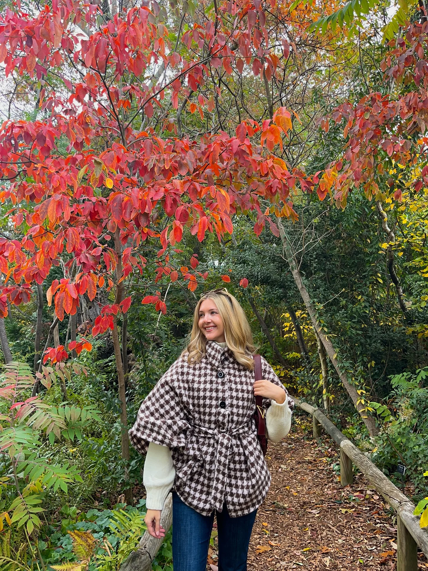 fall poncho outfits 2026 Checked Knit Poncho For Cozy Weekend Walks