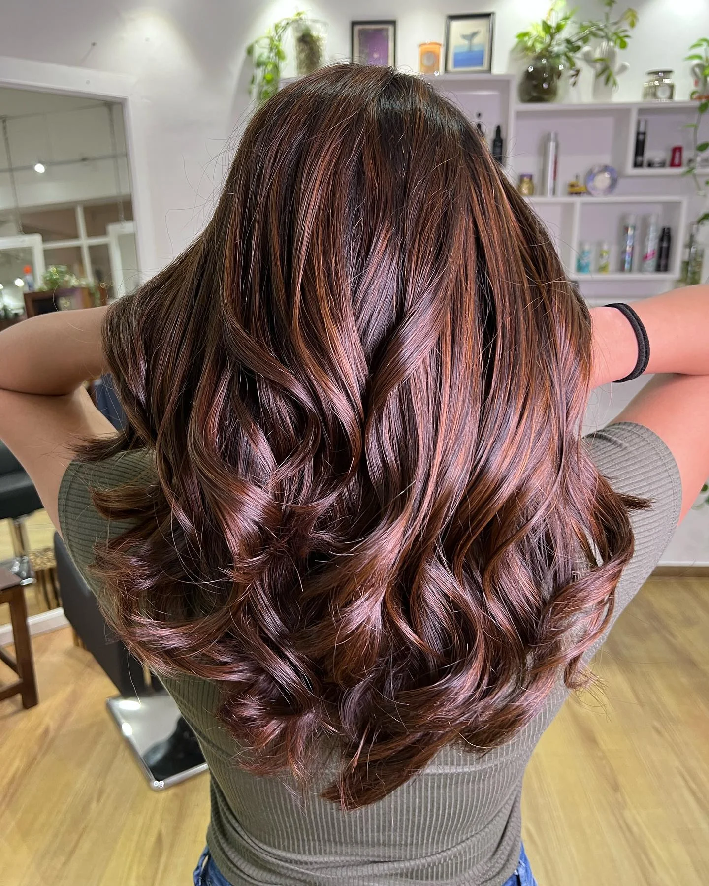 babylights hair ideas Rich Cinnamon Babylights For Glossy Brunette Movement