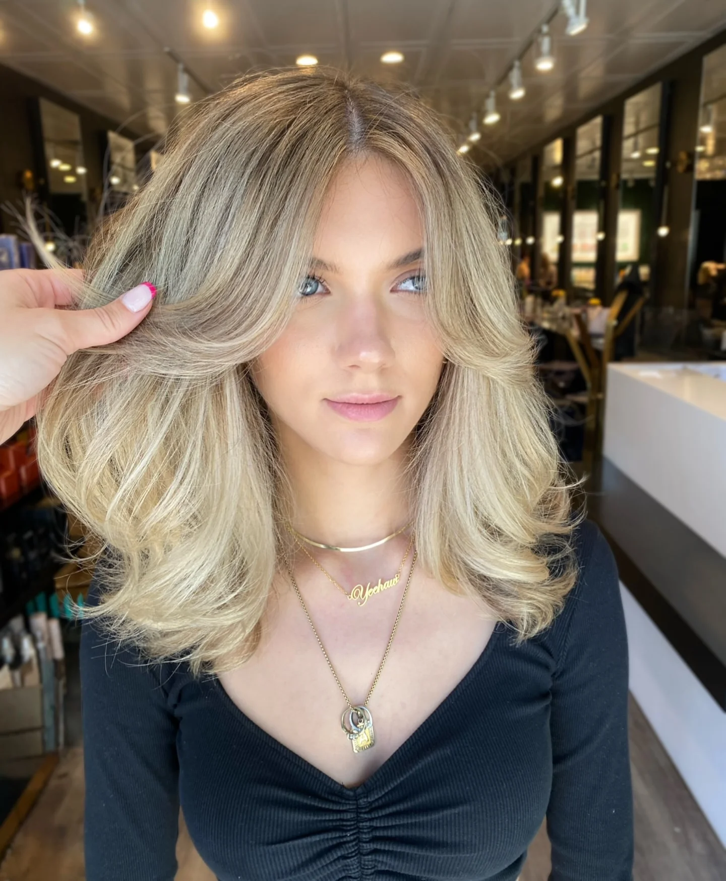 choppy medium layered hair Voluminous Blonde Butterfly Layers With Soft Texture