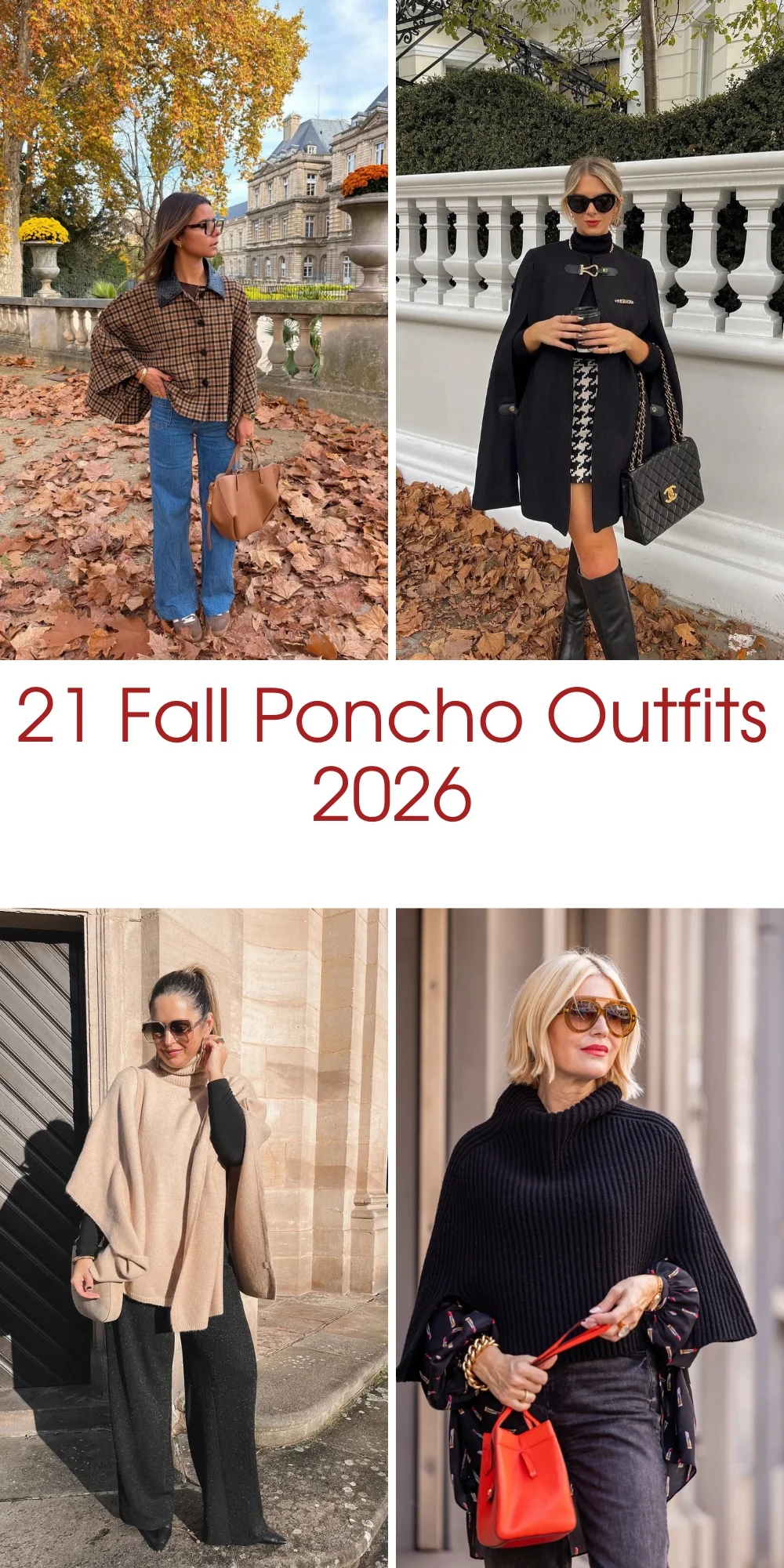 21 Fall Poncho Outfits 2026: Chic Cape and Knit Outfit Ideas for Every Style