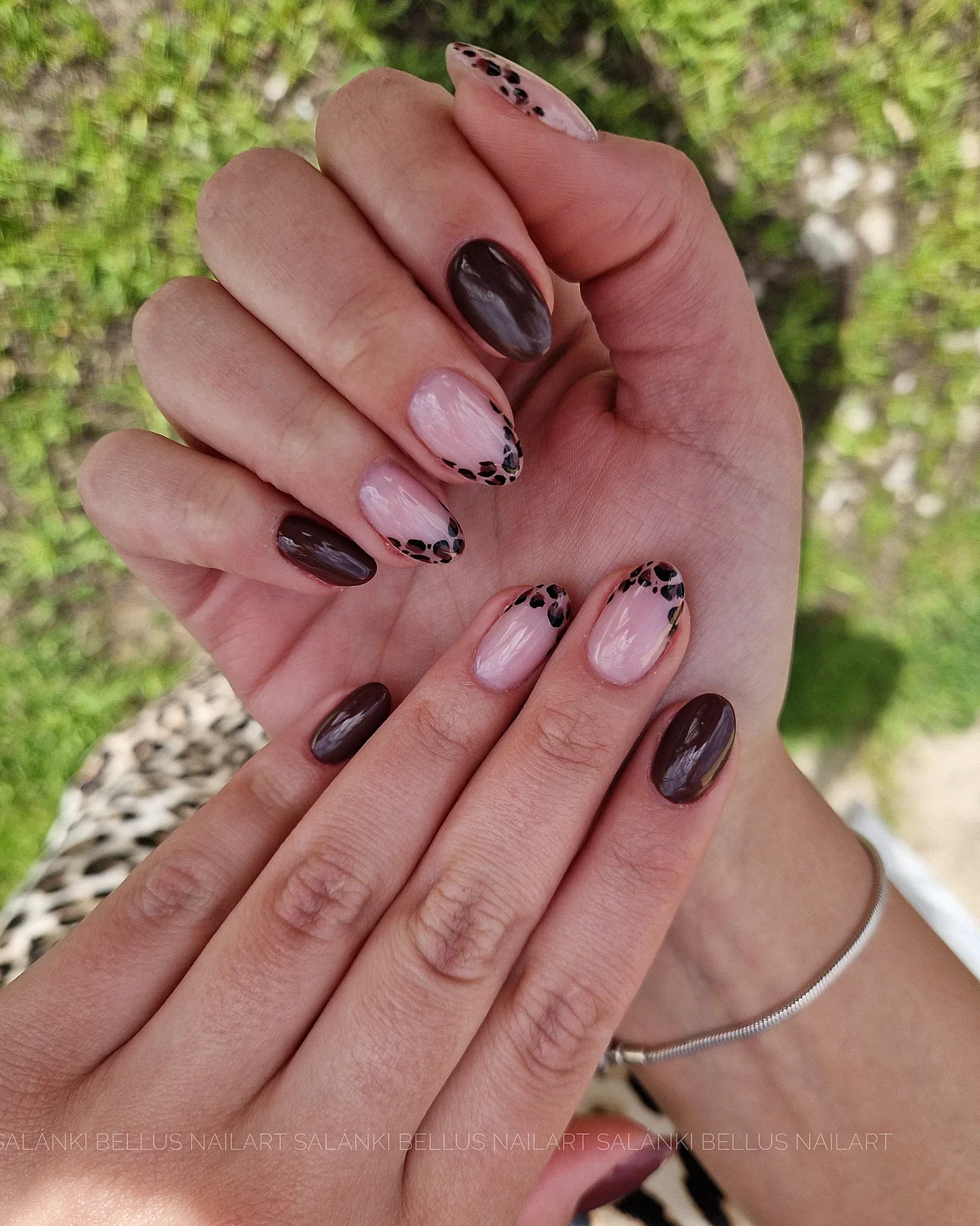 fall short almond nails 2026 Rich Chocolate And Leopard Accent For Cozy Fall Days