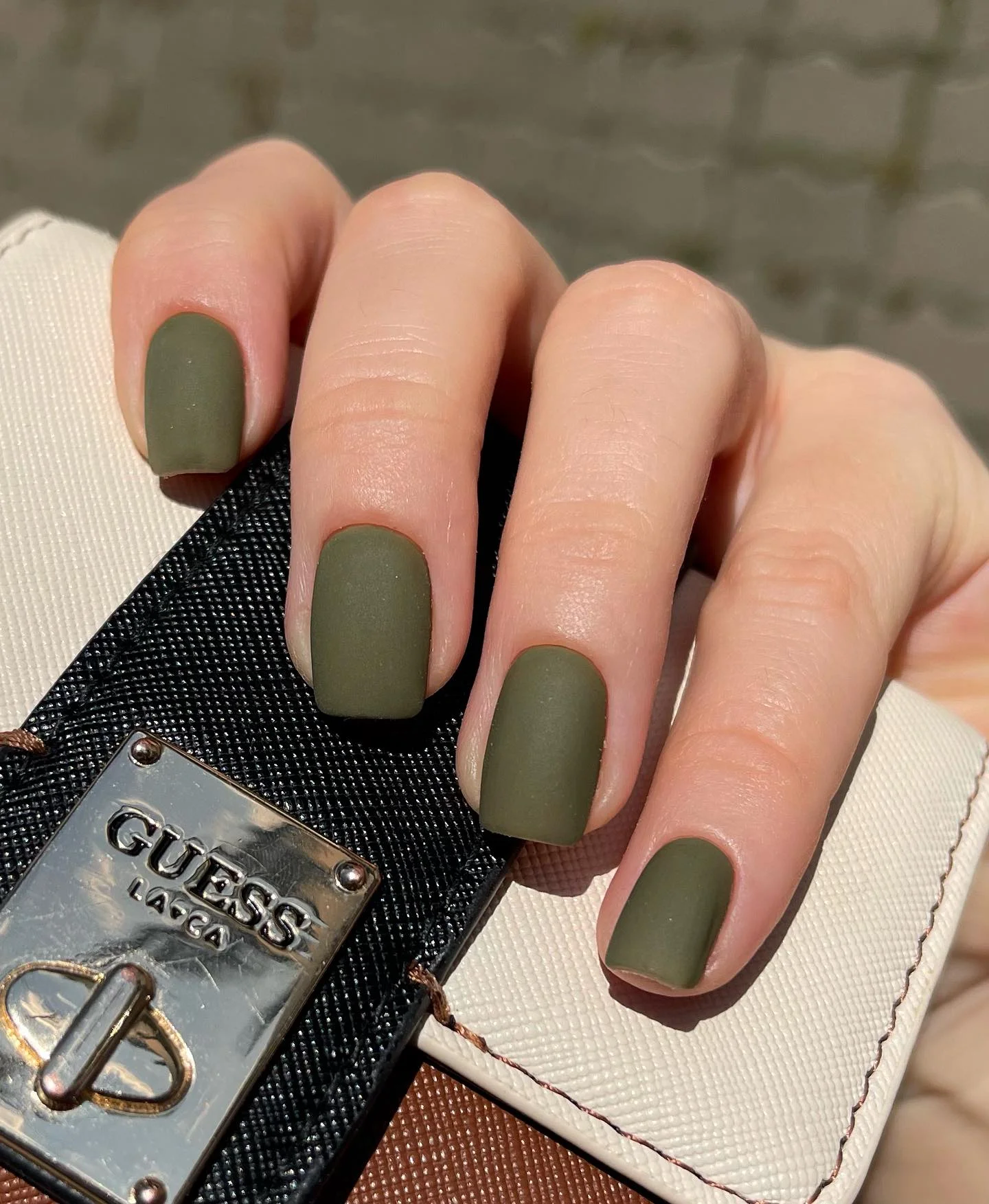 fall manicure colors 2026 Matte Olive Green For A Modern Autumn Look